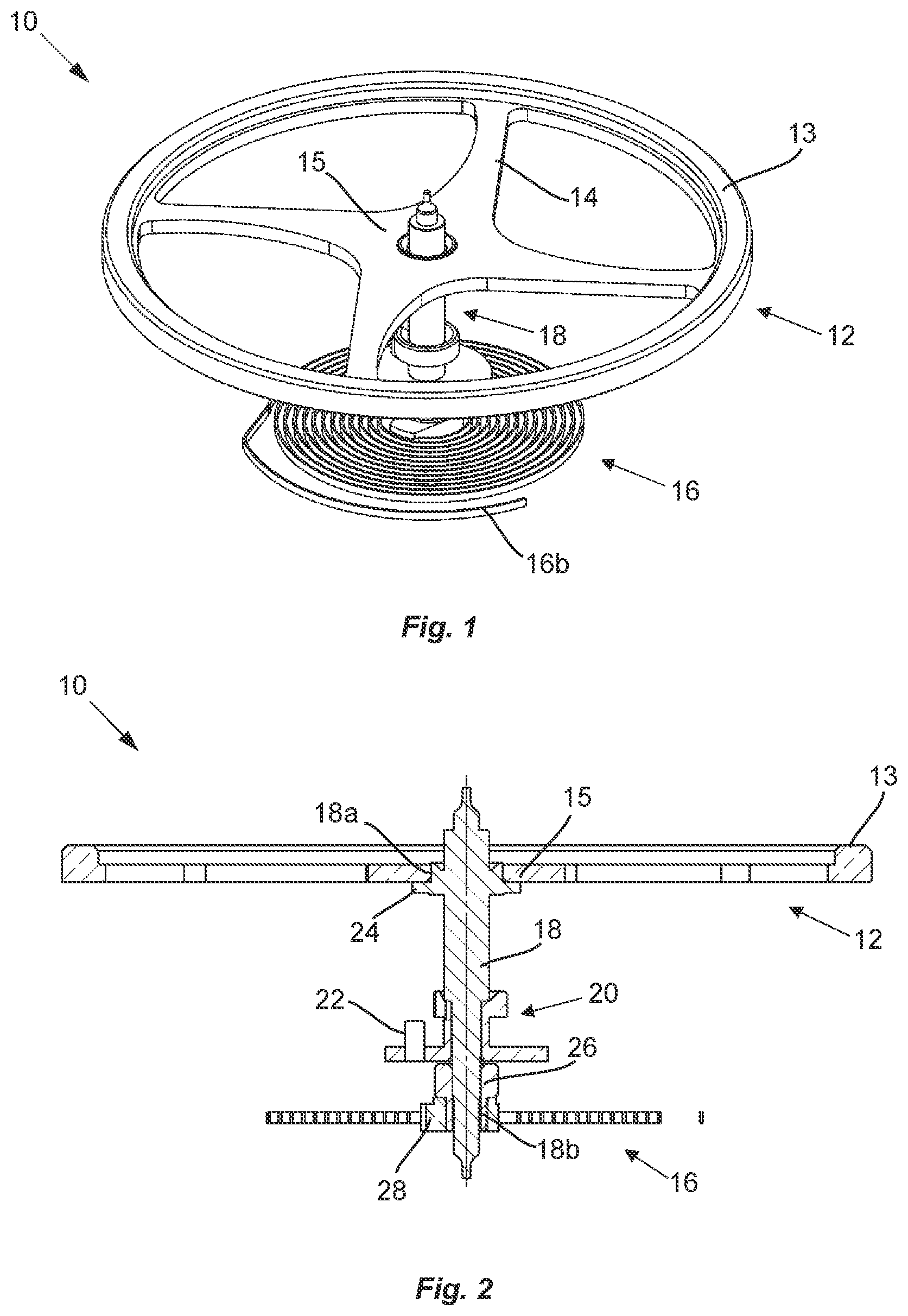 Patent US12105474 — Oscillator for a timepiece movement and timepiece comprising such an oscillator — Figure 1