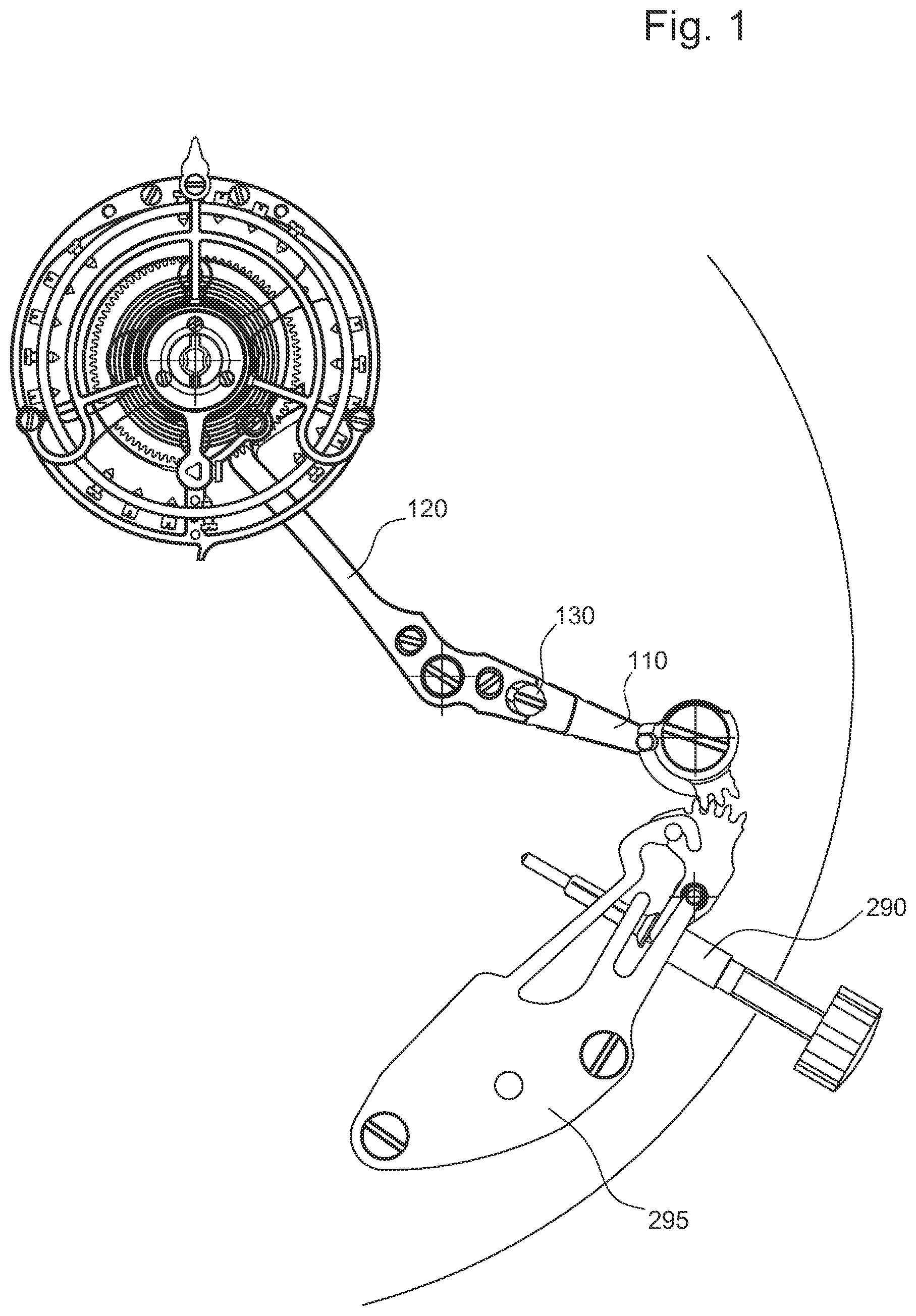 Patent US12105476 — Adjustable lever of a tourbillon mechanism and a method of adjustment — Figure 1