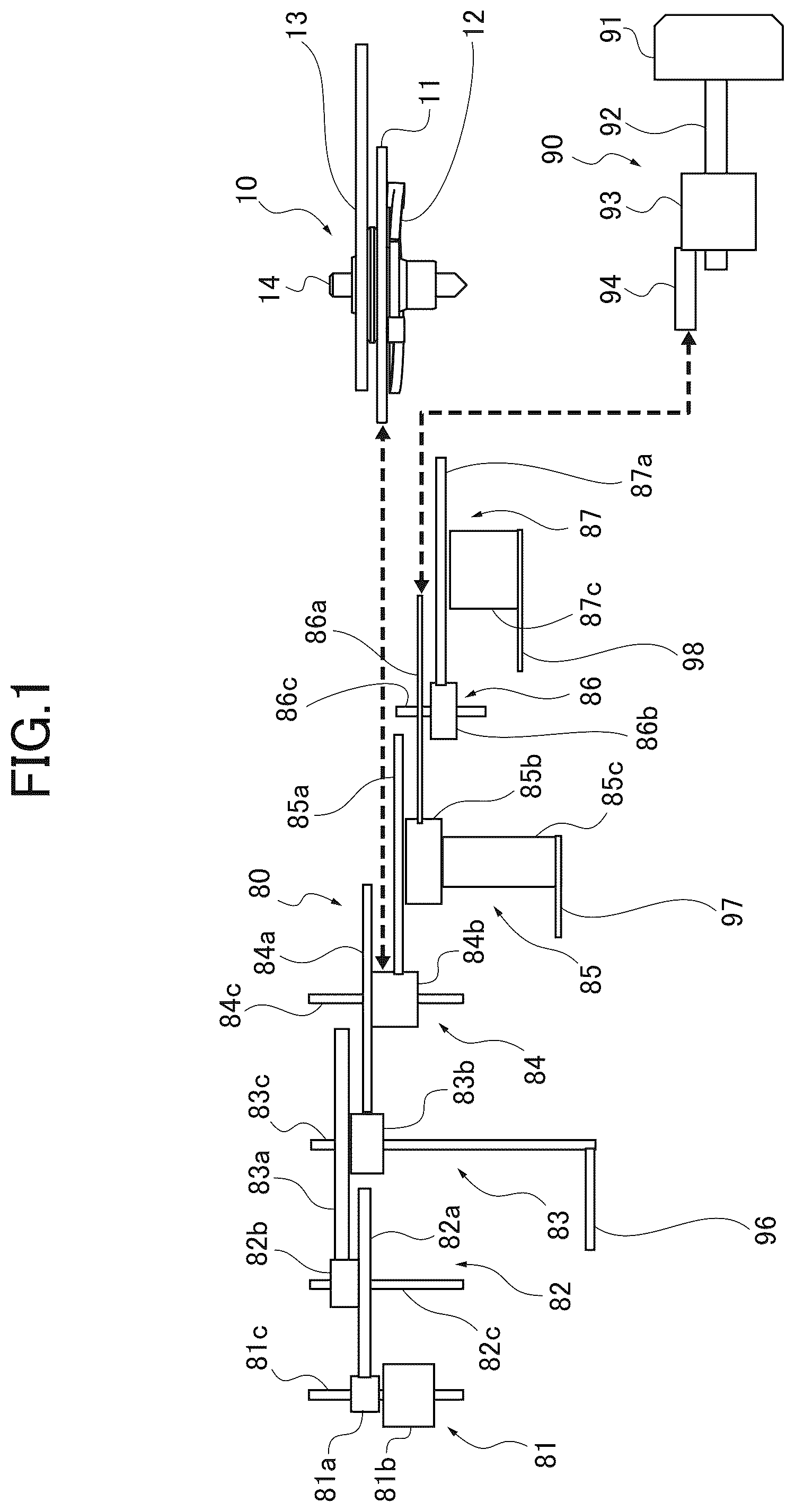 Patent US12105478 — Variation reduction mechanism of stop position of pointer — Figure 1