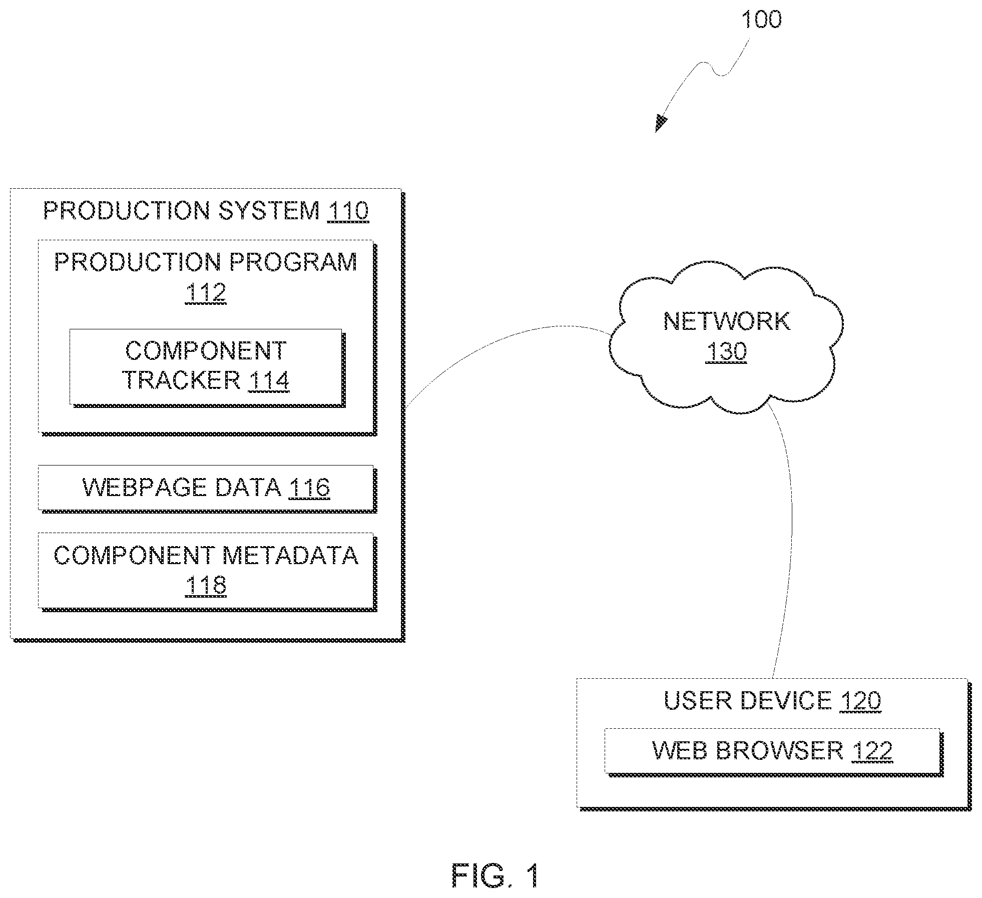 Patent US12105615 Figure 1 – Webpage component tracker