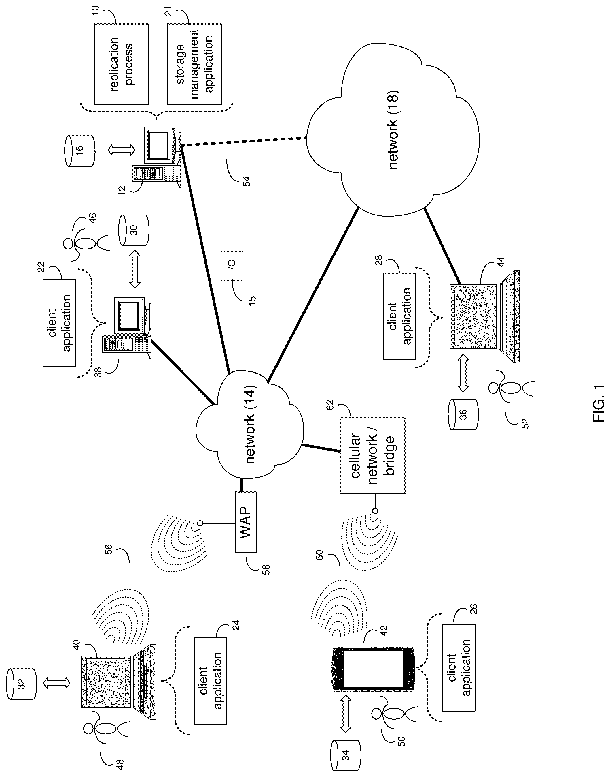 Patent US12105669 — Systems and methods for utilizing write-cache for significant reduction in RPO for asynchronous replication — Figure 1