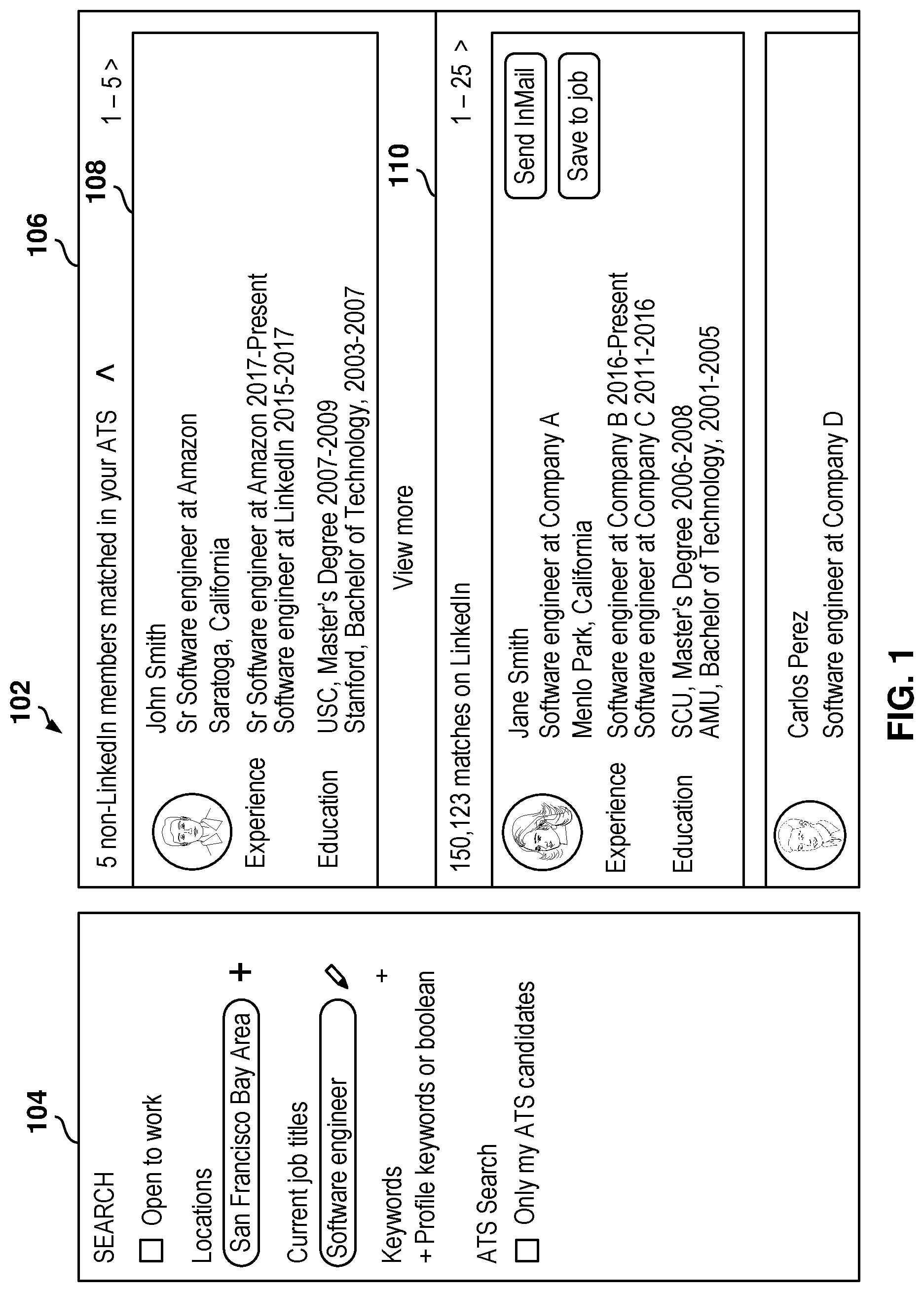 Patent US12105727 — Unified search for dual domains — Figure 1