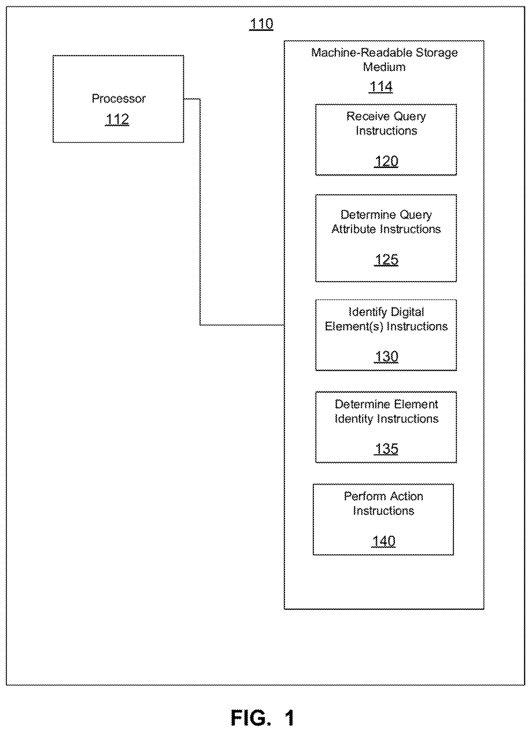 Patent US12105743 — Identifying digital elements — Figure 1