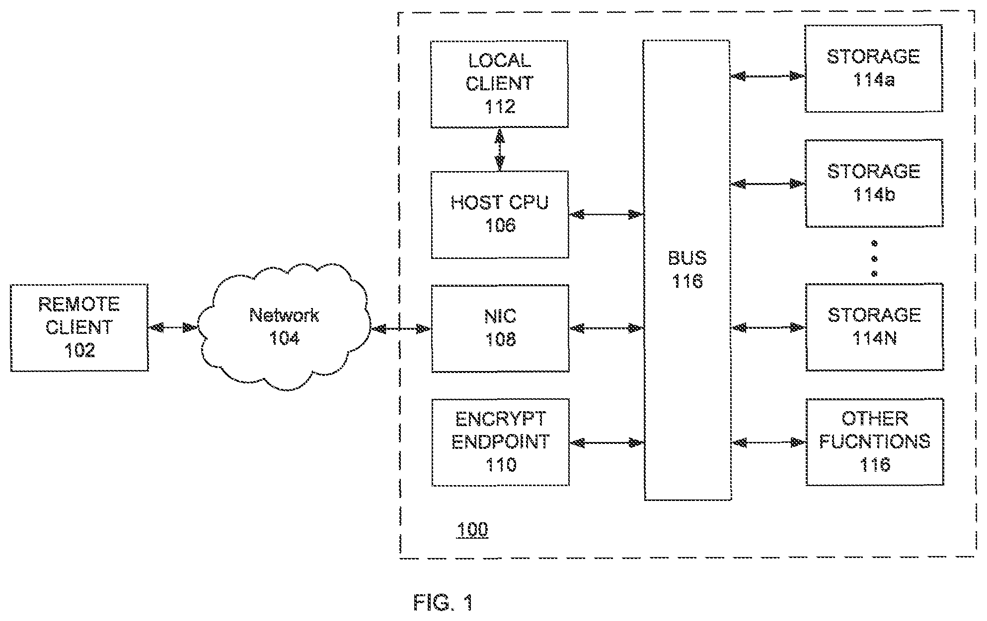Patent US12105811 — Apparatus and method for encrypting data in a data storage system — Figure 1
