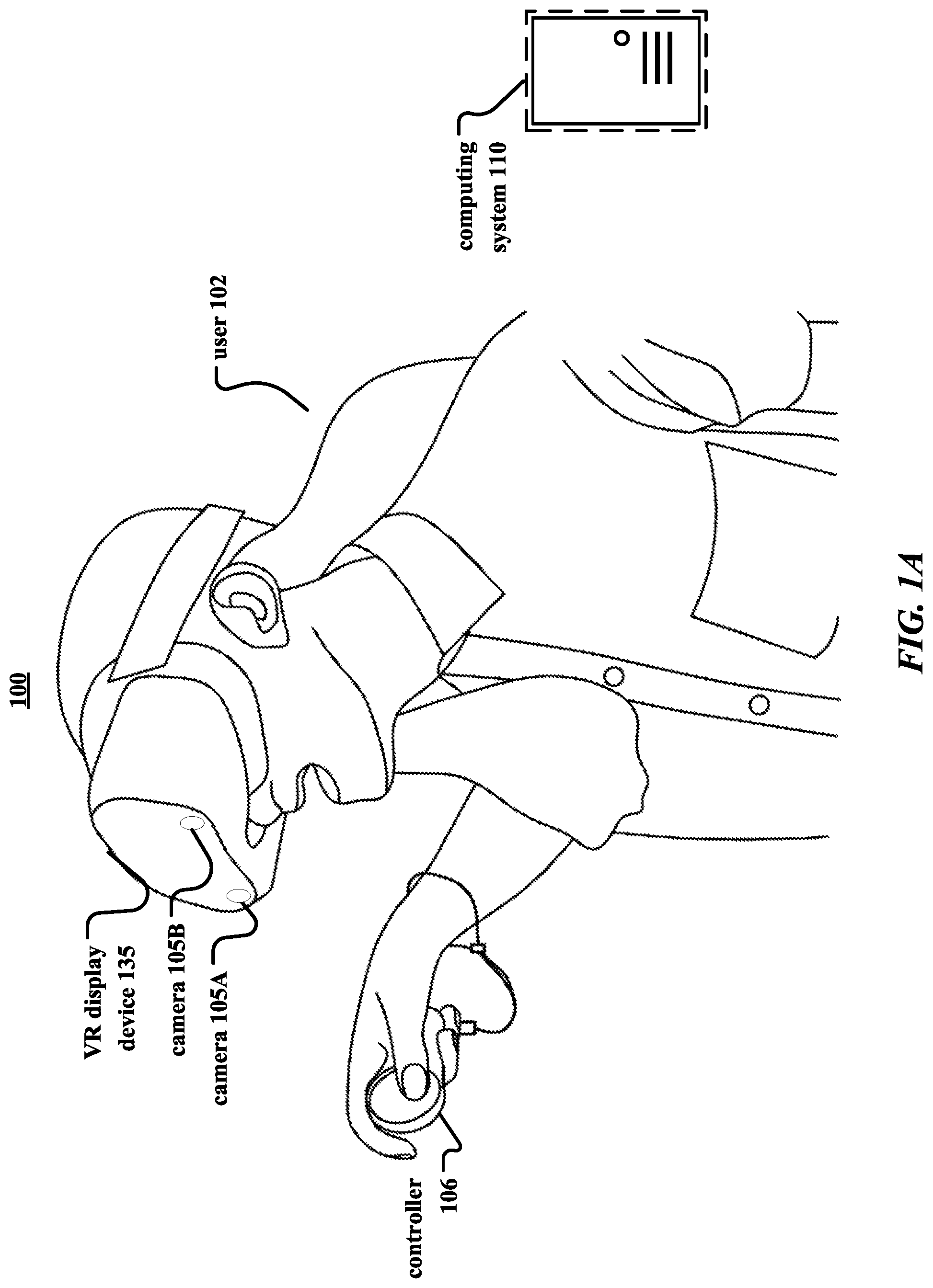 Patent US12105866 — Spatial anchor sharing for multiple virtual reality systems in shared real-world environments — Figure 1