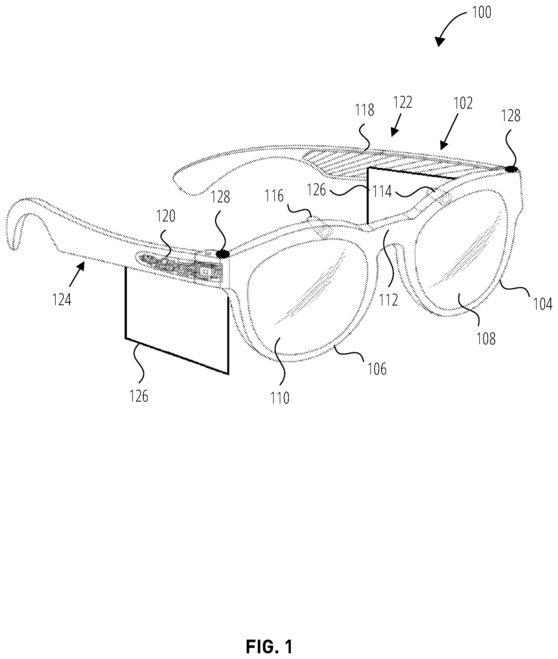 Patent US12105891 — Steerable camera for AR hand tracking — Figure 1