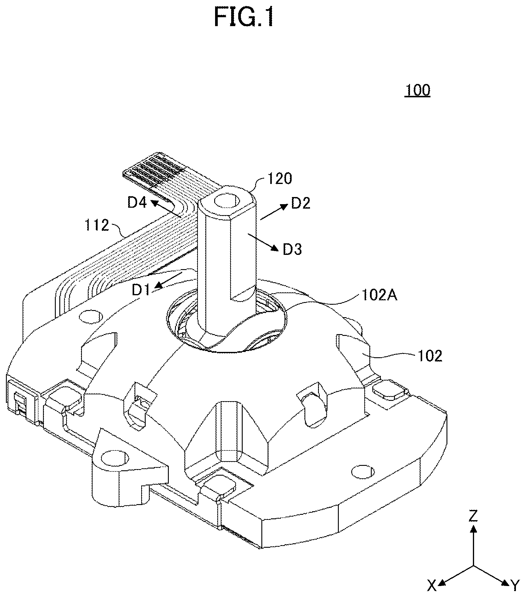 Patent US12105895 — Operating device using variable resistor — Figure 1