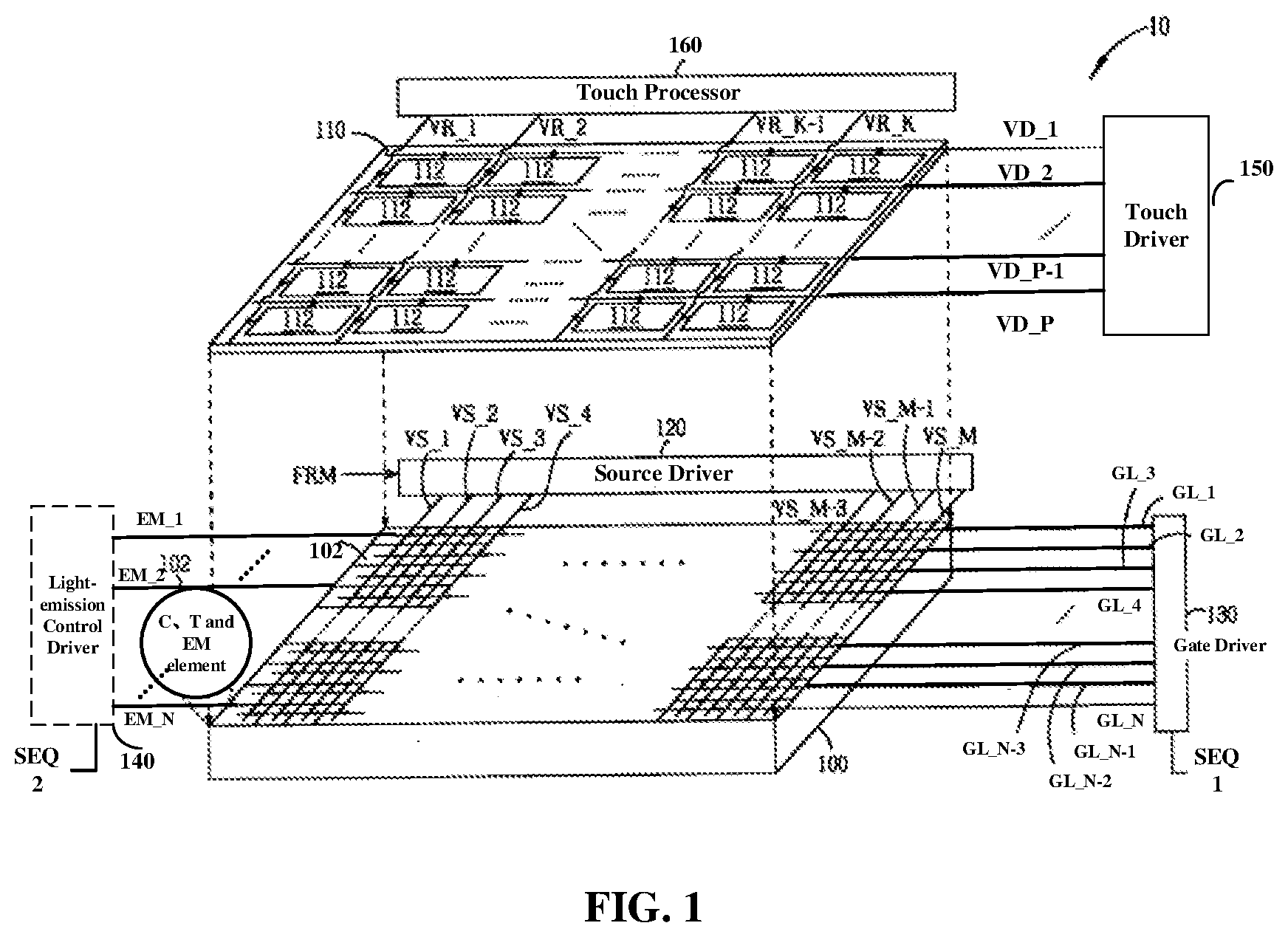 Patent US12105909 Figure 1 – Method for driving touch-and-display device, driving circuit, and touch-and-display device preliminary class