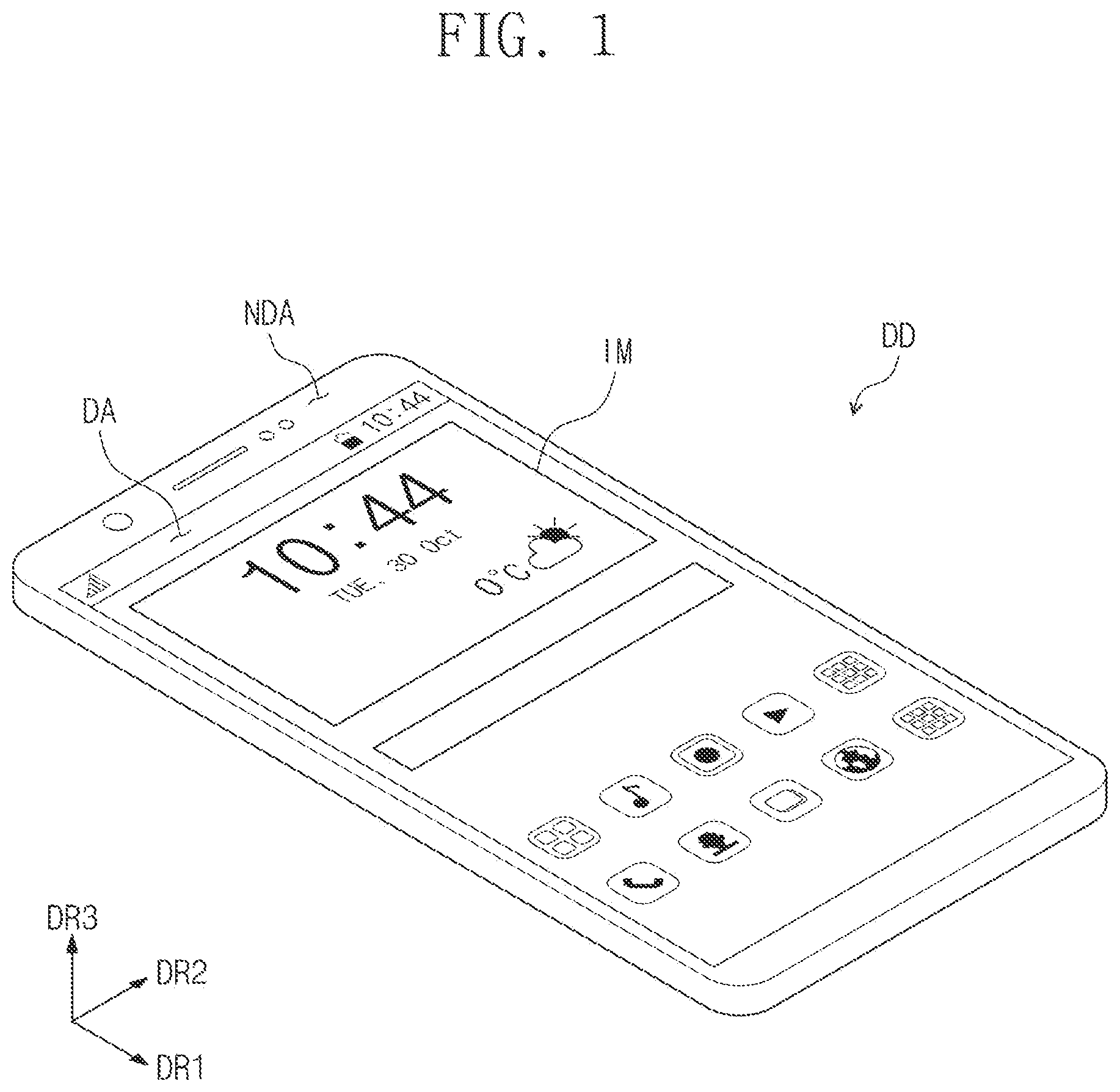 Patent US12105918 — Display device and method of manufacturing display device — Figure 1