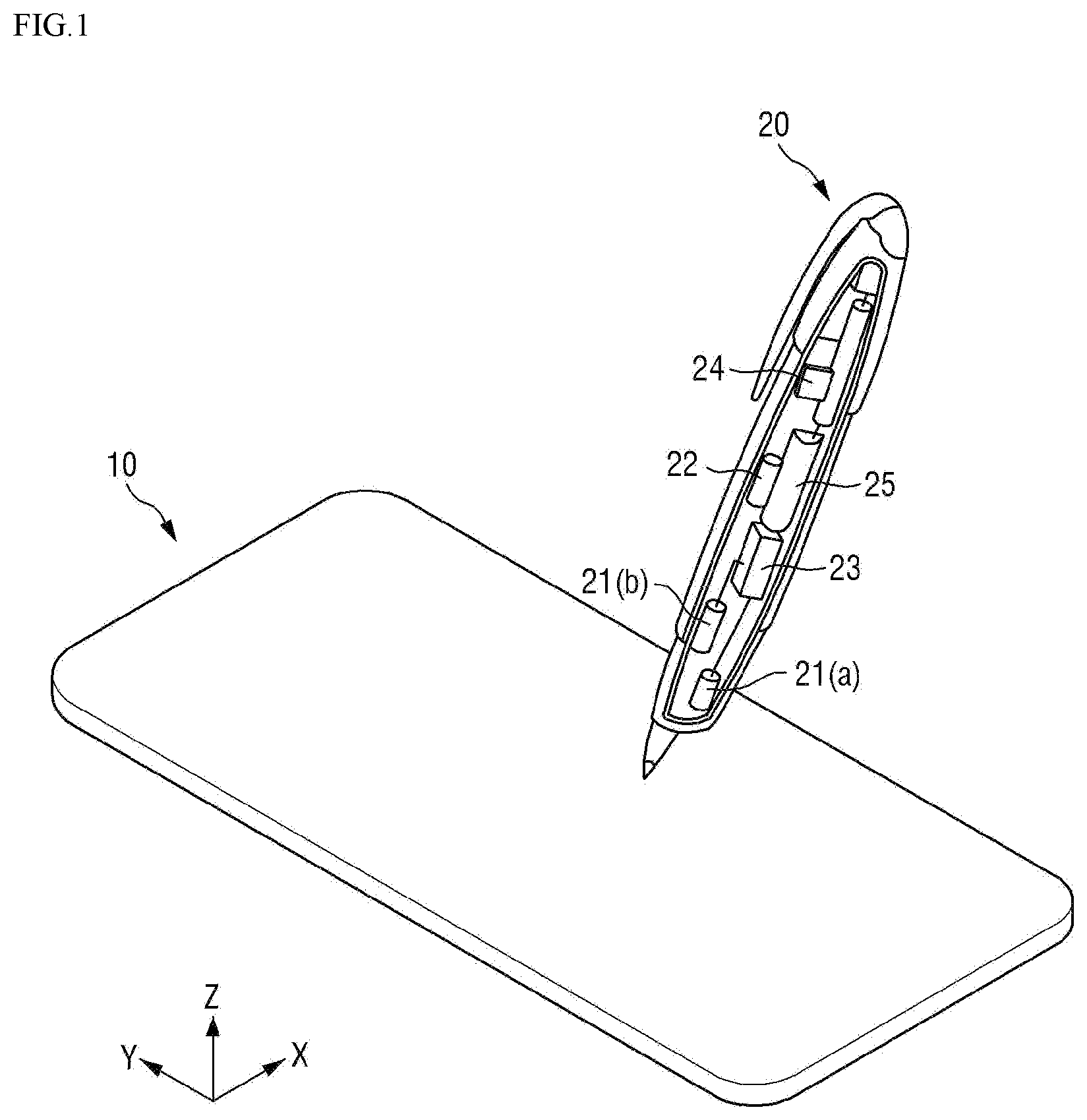 Patent US12105920 — Display device and touch input system including the same — Figure 1