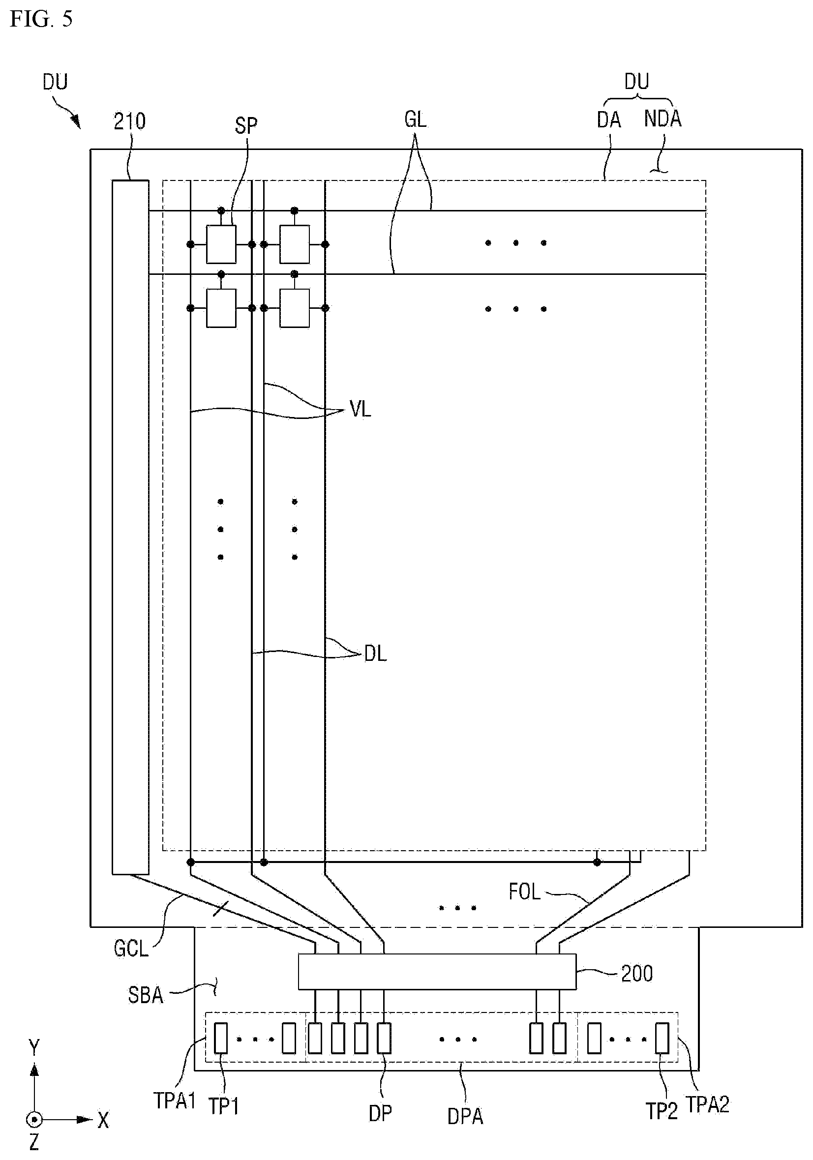 Patent US12105920 Figure 5 – Display device and touch input system including the same