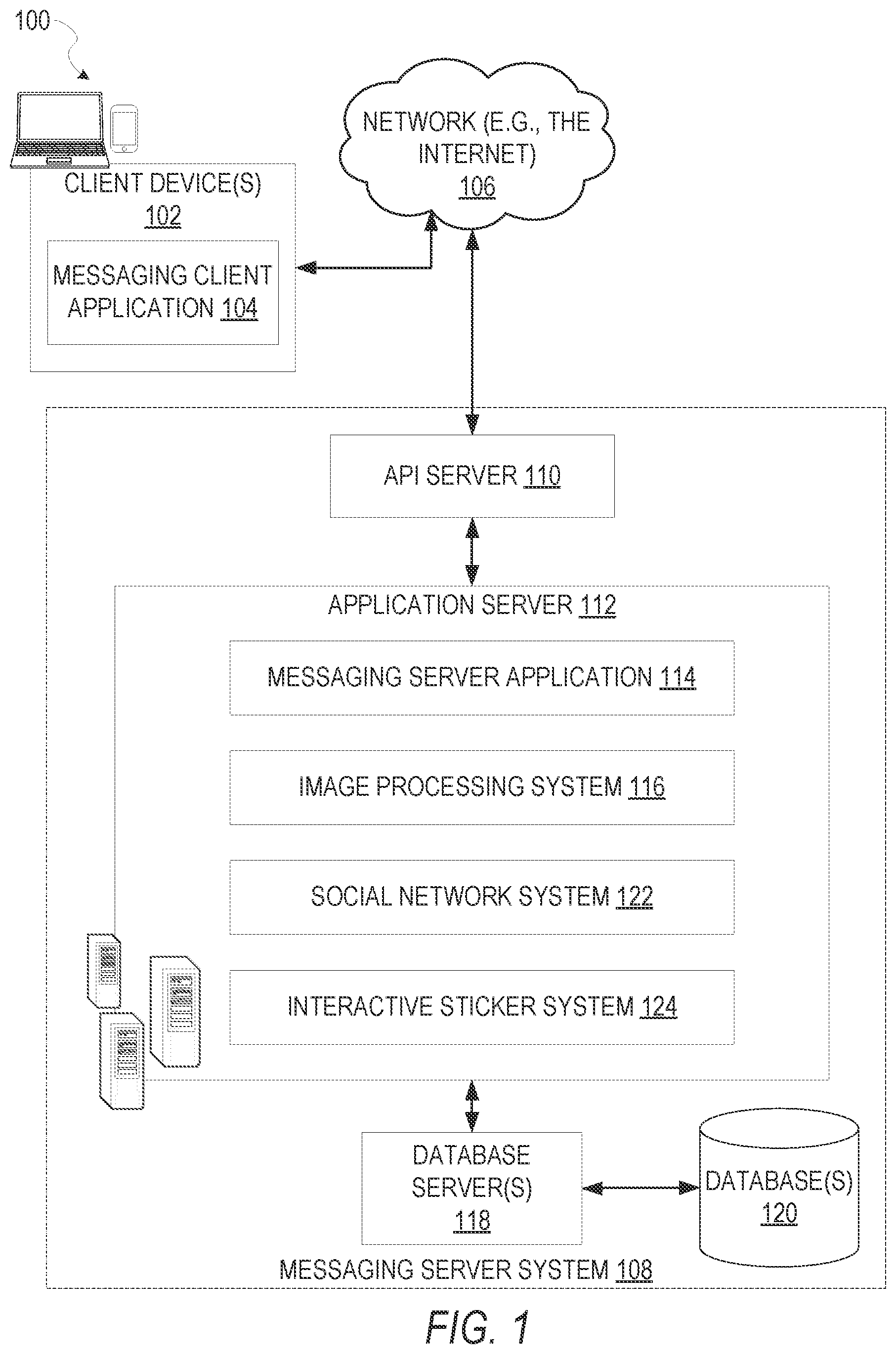 Patent US12105930 — Interactive messaging stickers — Figure 1