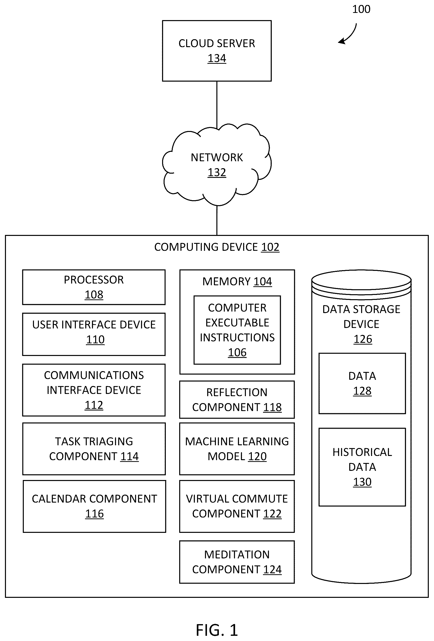 Patent US12105936 — Virtual commute — Figure 1