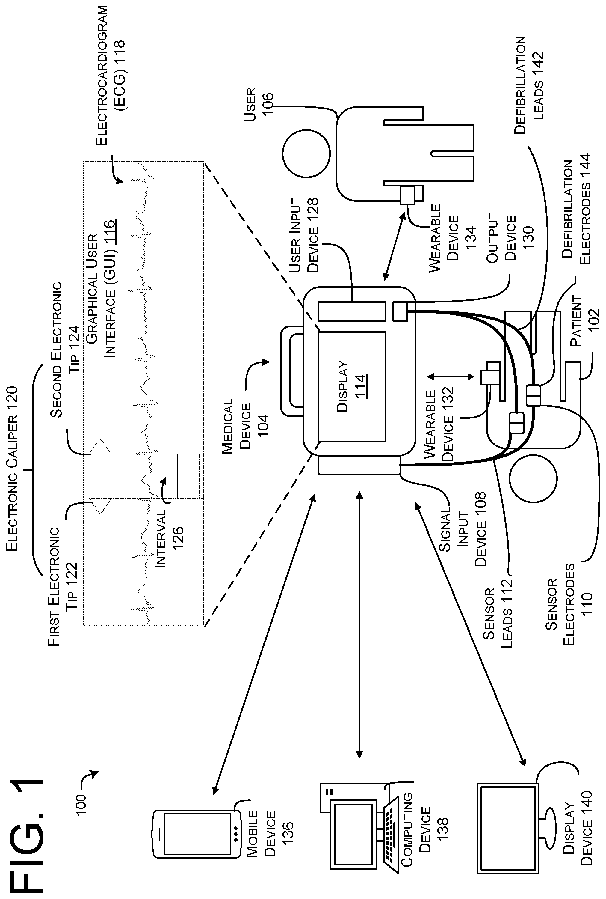 Patent US12105947 Figure 1 – Electronic electrocardiogram calipers