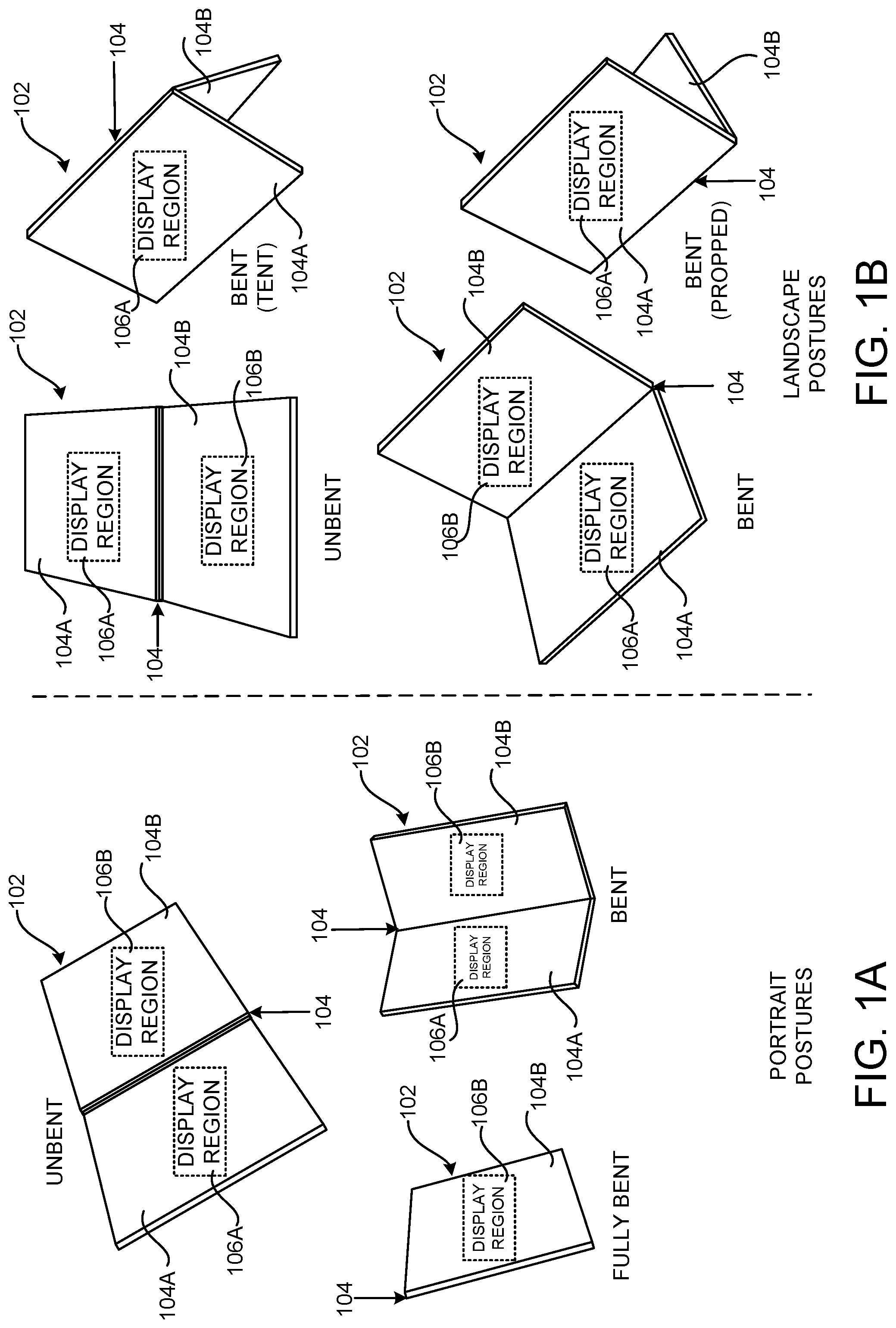 Patent US12105950 — Extensions to global keyboard shortcuts for computing devices having multiple display regions — Figure 1