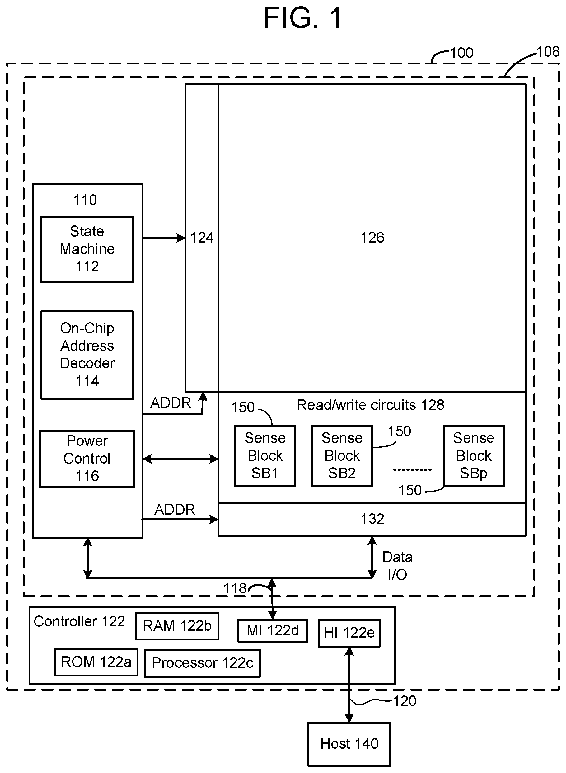 Patent US12105963 — NAND string read voltage adjustment — Figure 1