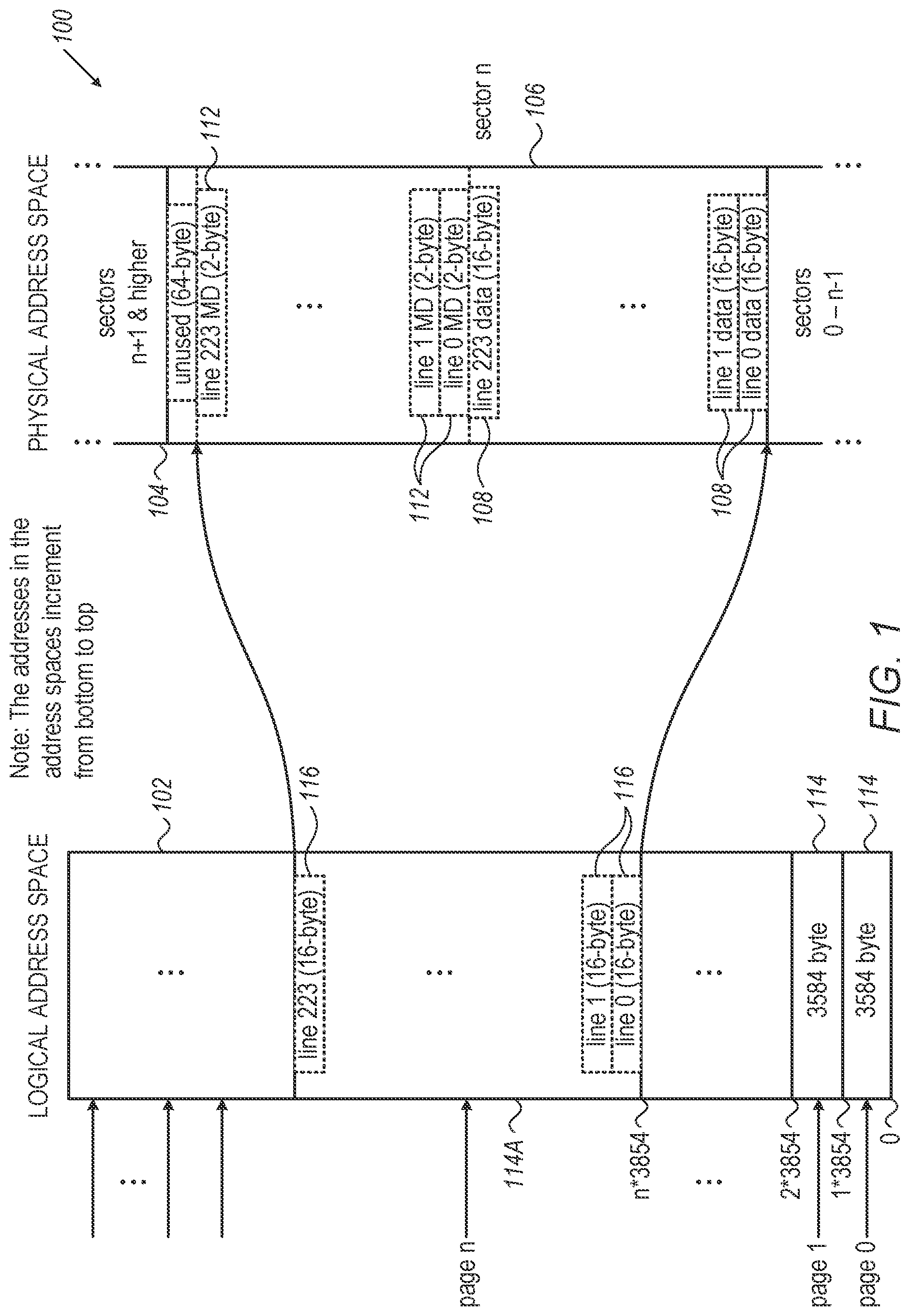 Patent US12105991 — Mapping for storing data and metadata — Figure 1