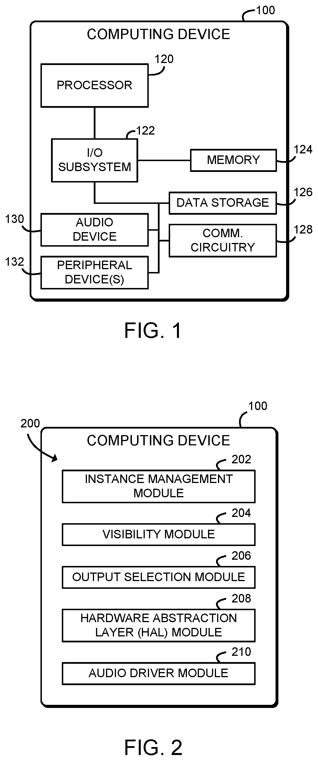 Patent US12106009 — Technologies for framework-level audio device virtualization — Figure 1