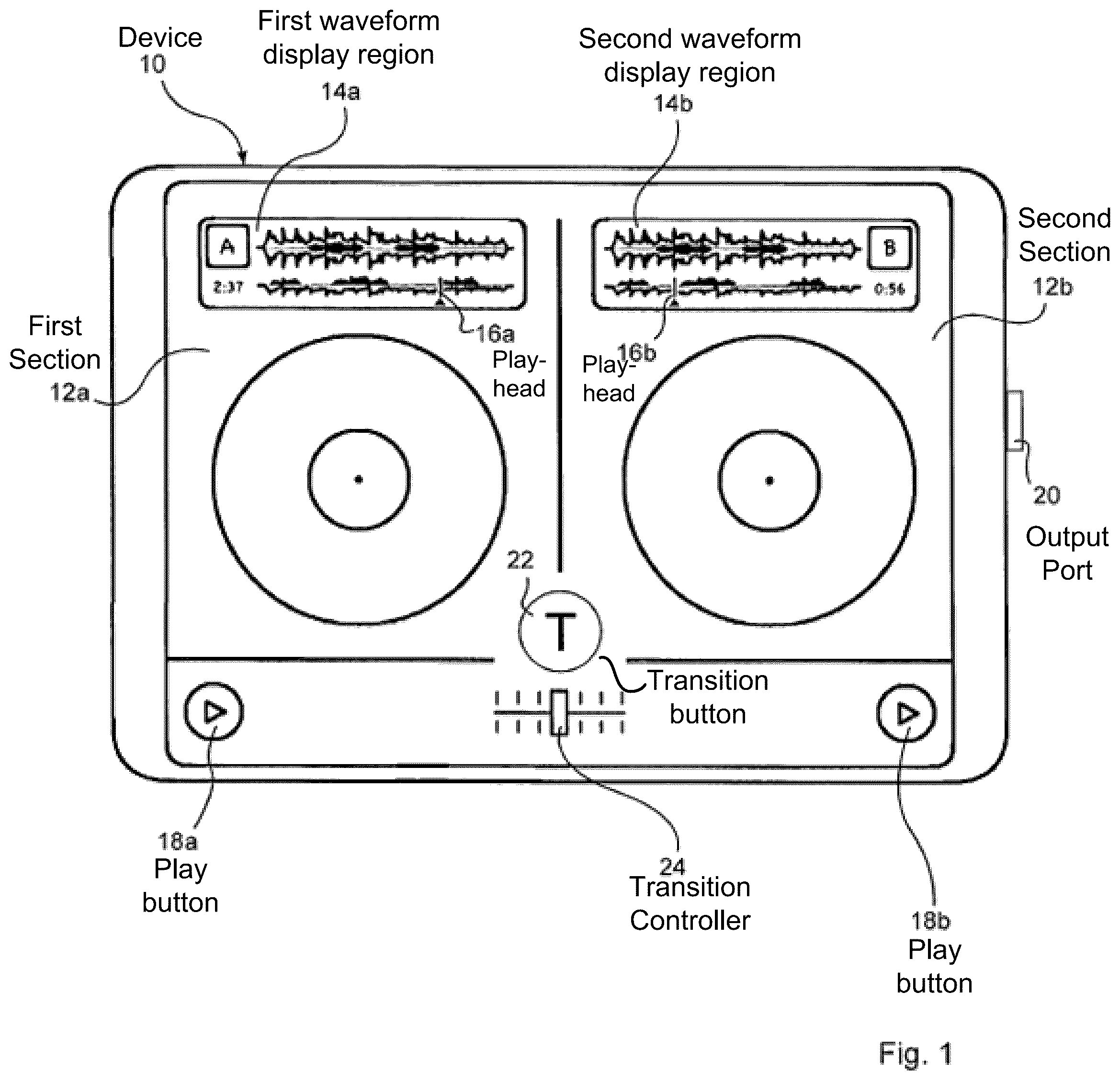 Patent US12106011 Figure 1 – Method and device for audio crossfades using decomposed signals