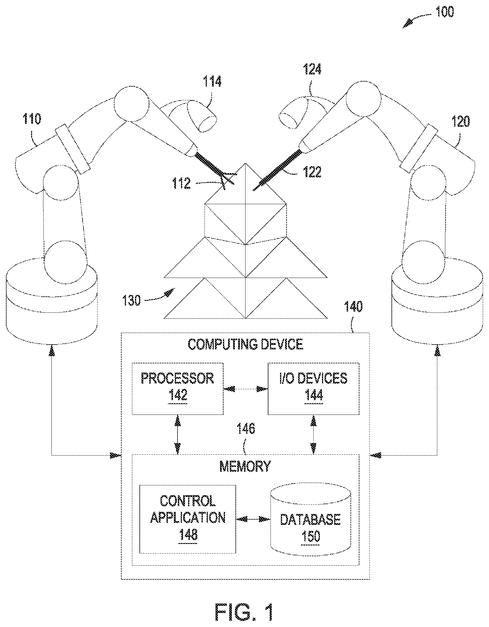 Patent US12106016 — Robotic assembly of a mesh surface — Figure 1