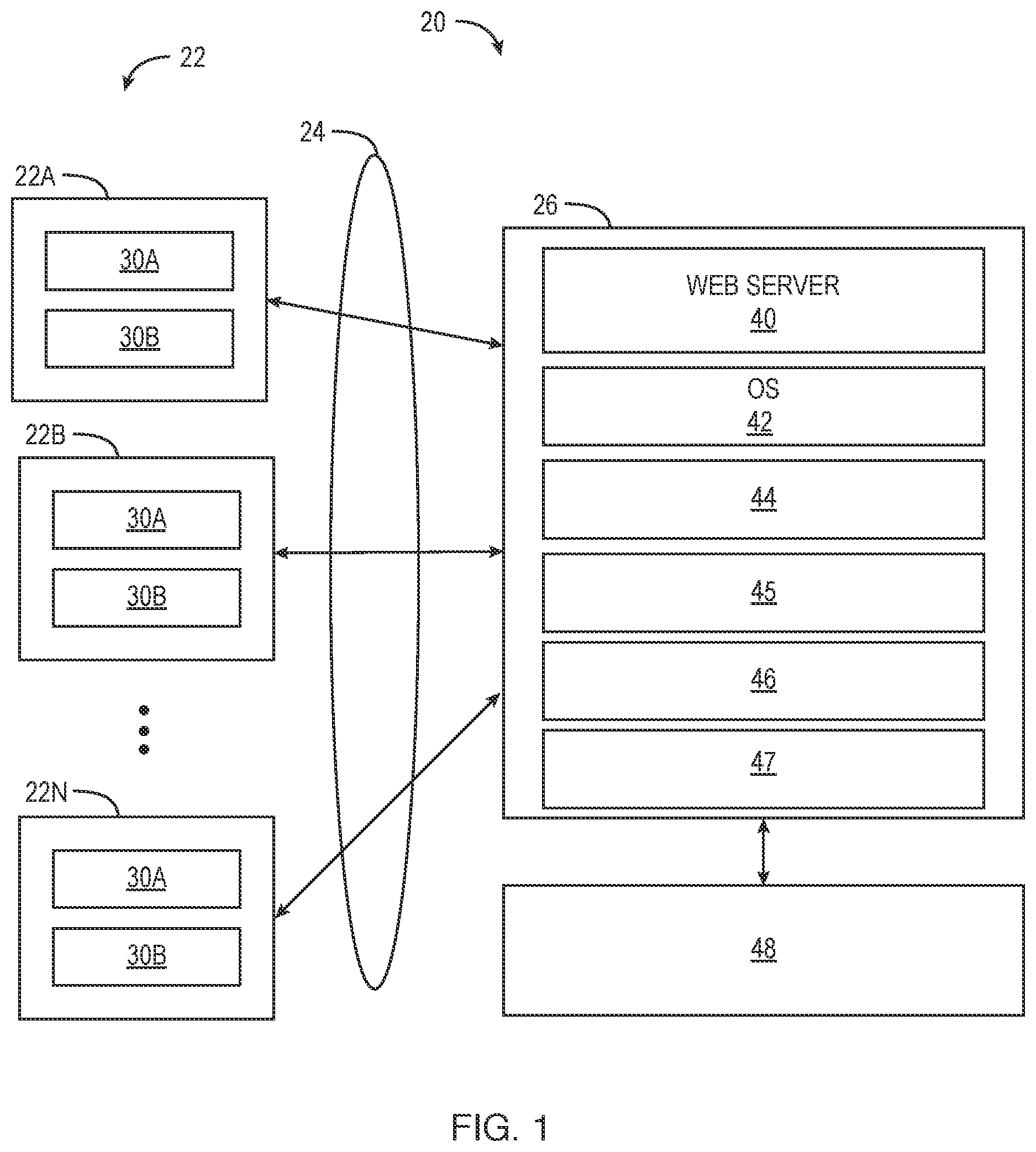 Patent US12106047 — User interface for use with a search engine for searching financial related documents — Figure 1
