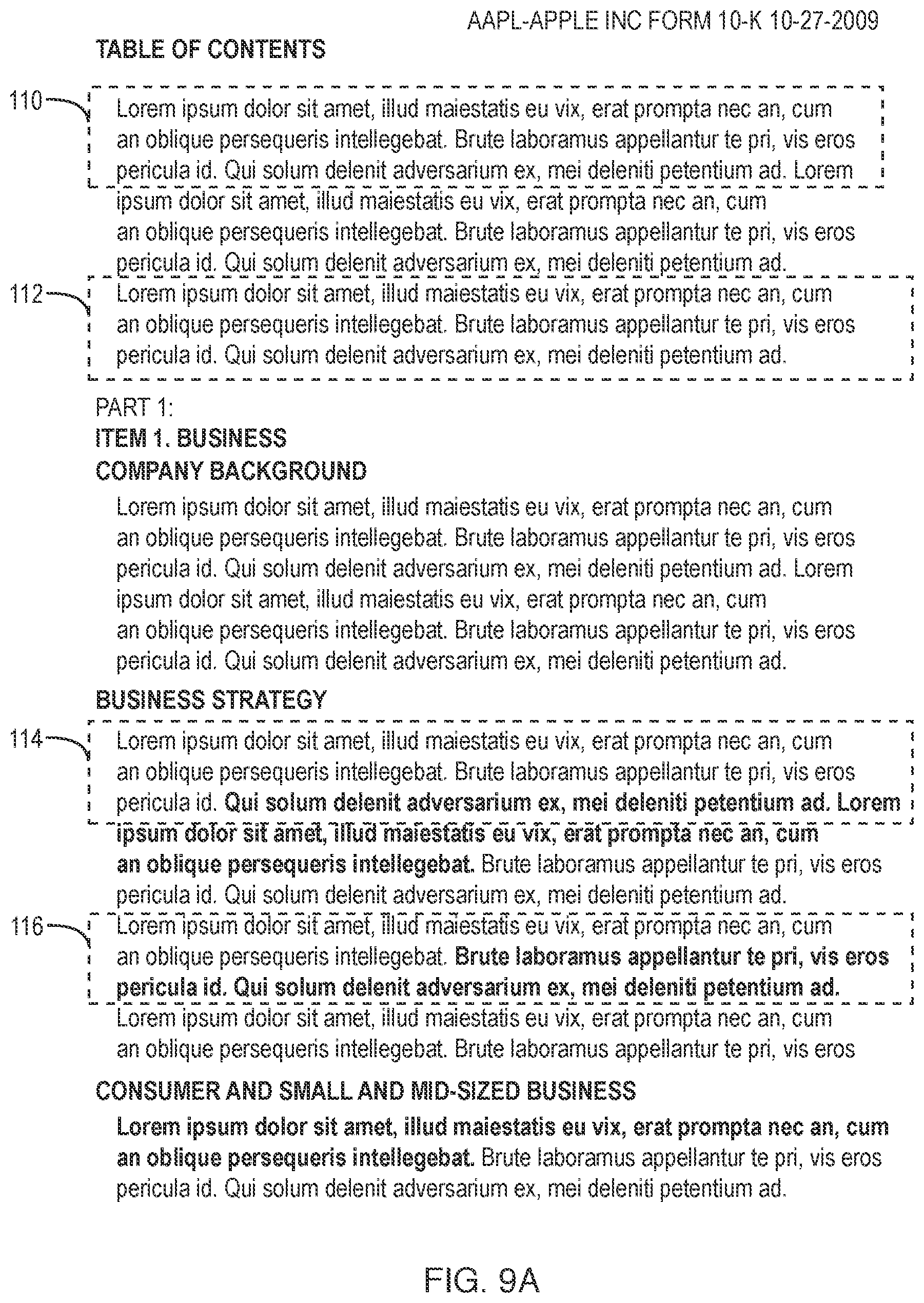 Patent US12106047 Figure 10 – User interface for use with a search engine for searching financial related documents