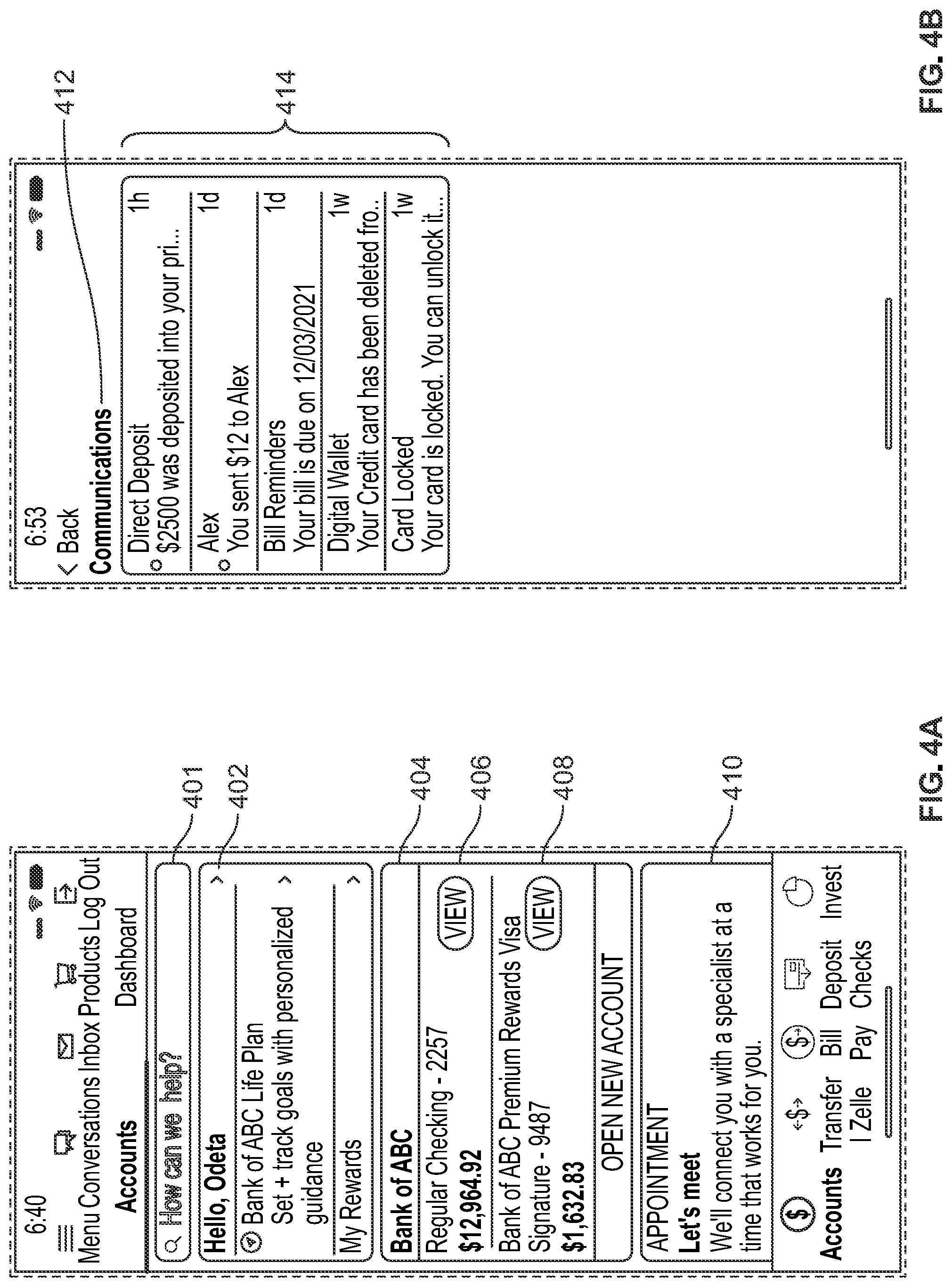 Patent US12106053 Figure 4 – Artificial intelligence (AI)-powered legacy scenarios for use within a mobile application