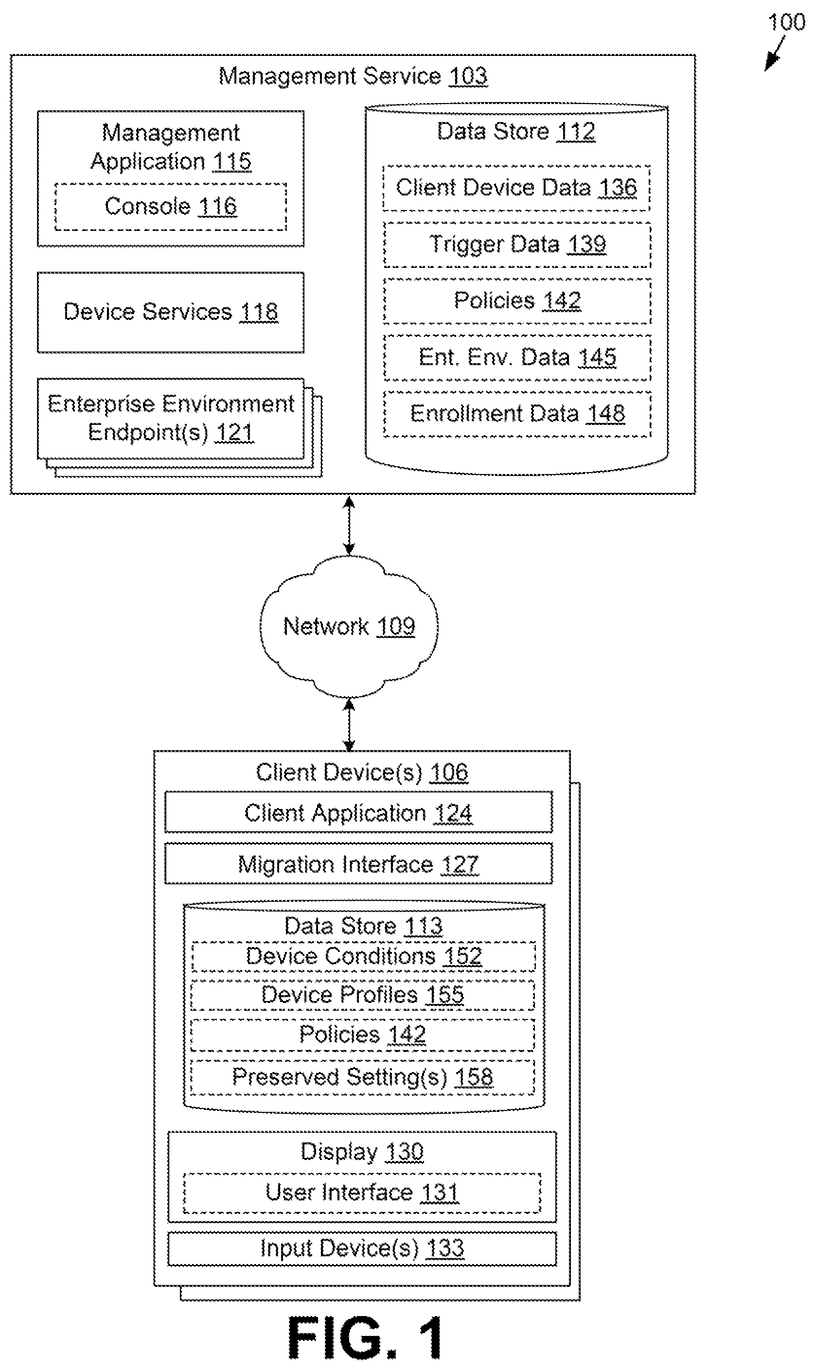 Patent US12106113 — Managing deployment model migrations for enrolled devices — Figure 1