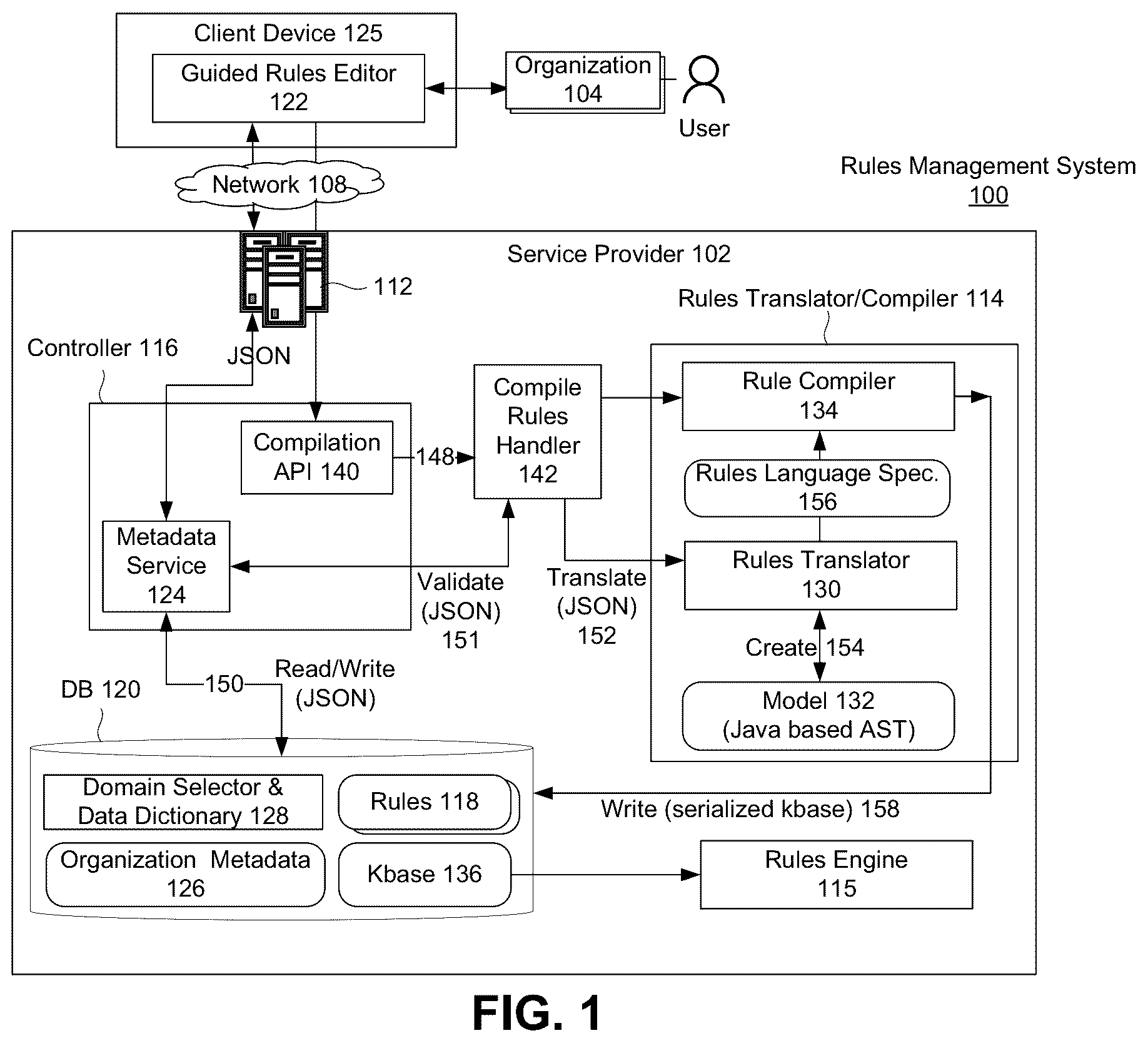 Patent US12106131 Figure 1 – Metadata driven guided rules editor