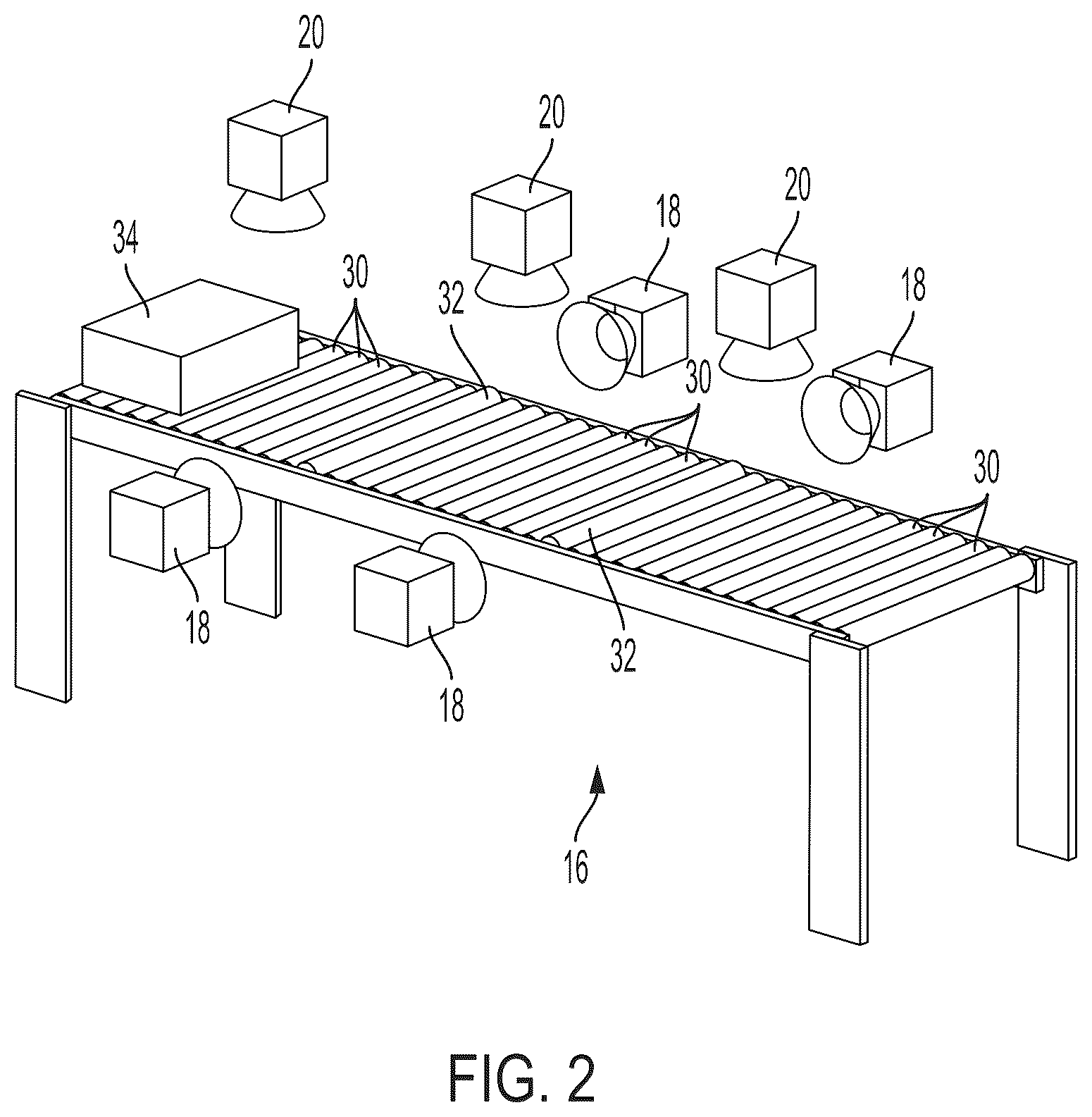Patent US12106175 Figure 2 – Systems and methods for separating objects using conveyor transfer with one or more object processing systems