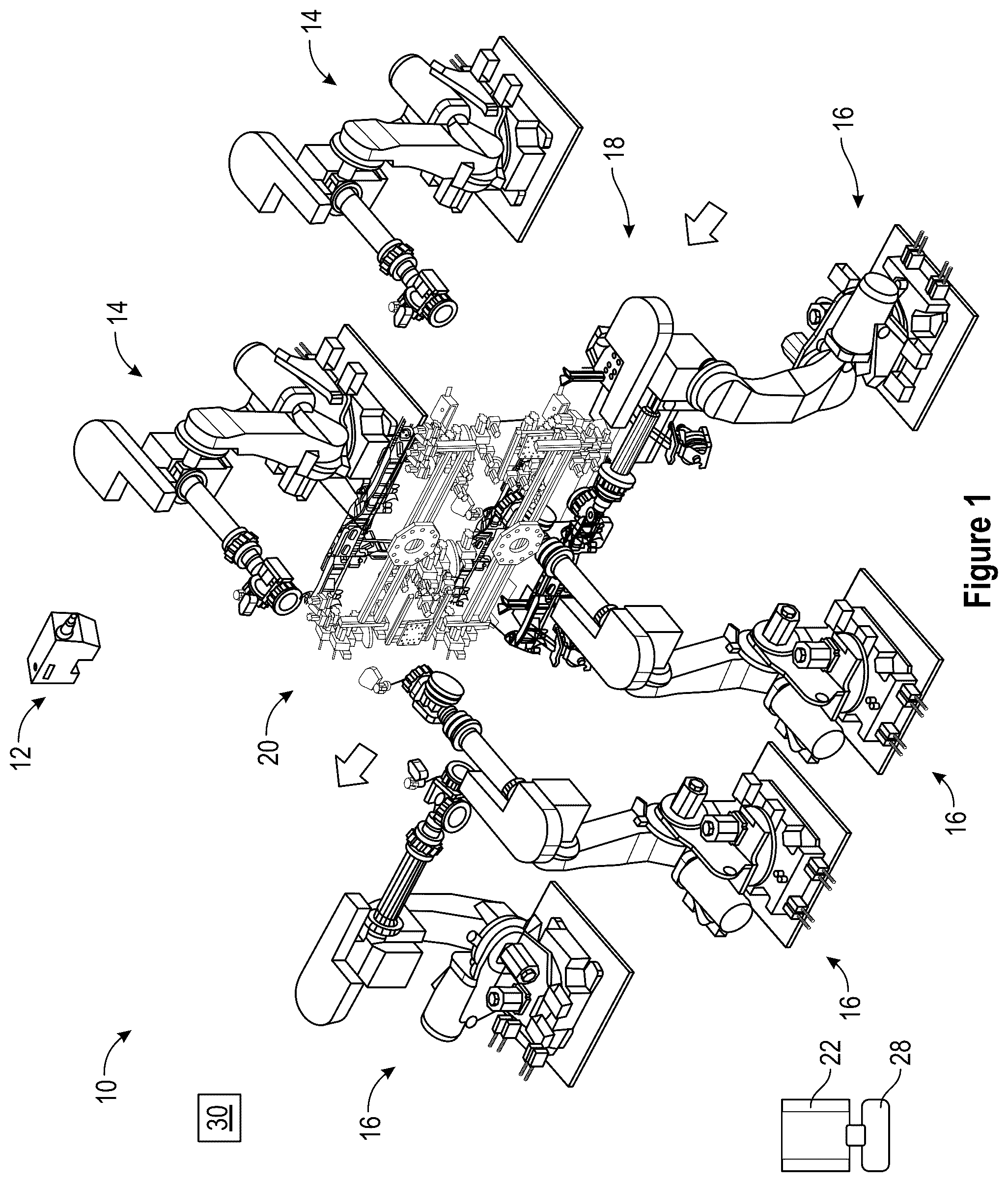 Patent US12106188 — Learning software assisted fixtureless object pickup and placement system and method — Figure 1