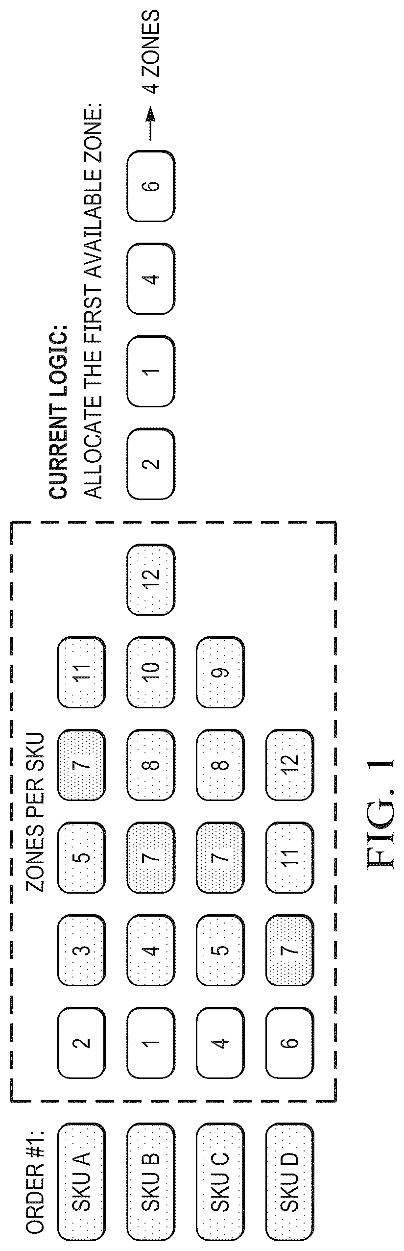 Patent US12106236 — Warehouse order picking optimization system and method — Figure 1