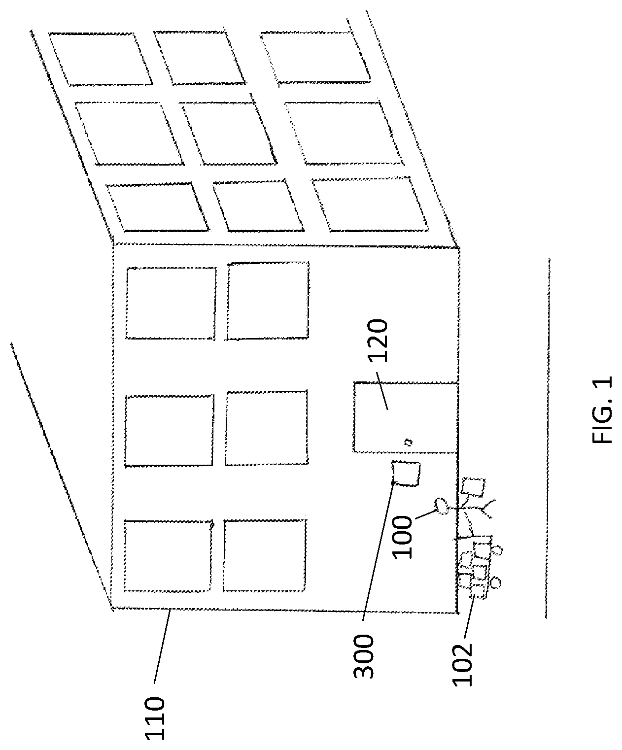 Patent US12106258 Figure 1 – System and method for enabling unattended package delivery to multi-dwelling properties