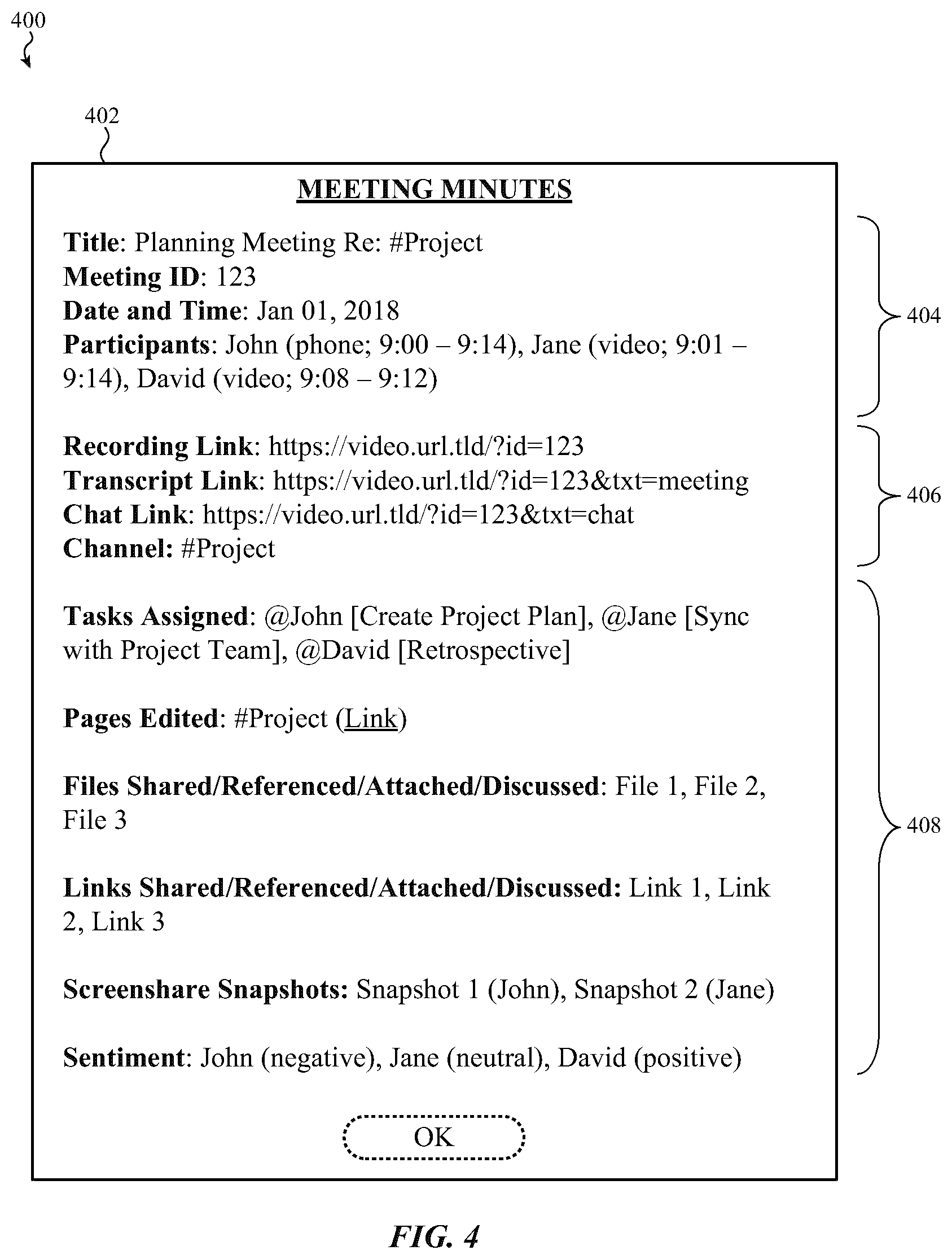 Patent US12106269 Figure 5 – Video conferencing interface for analyzing and visualizing issue and task progress managed by an issue tracking system