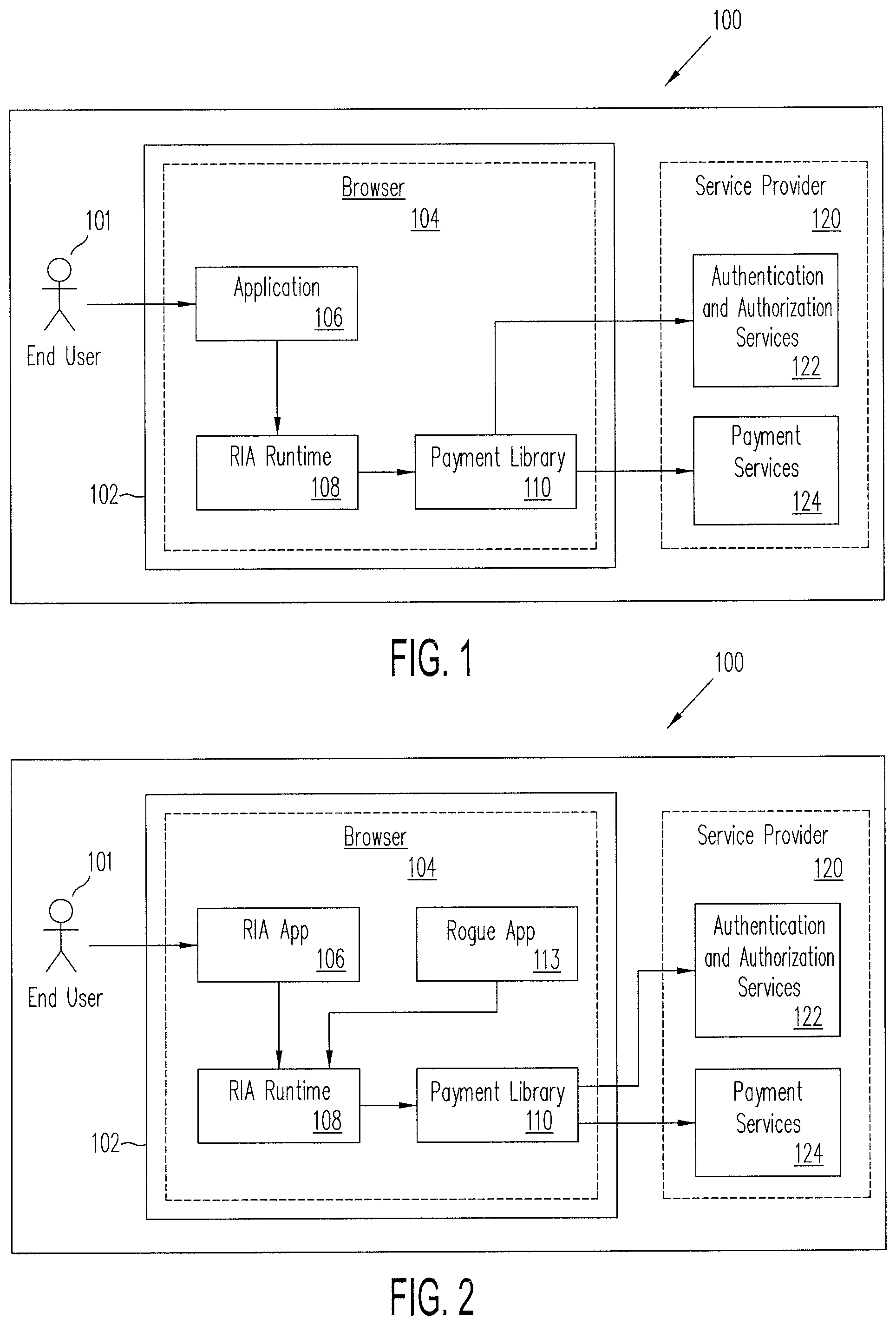 Patent US12106300 — Secure in-line payments — Figure 1