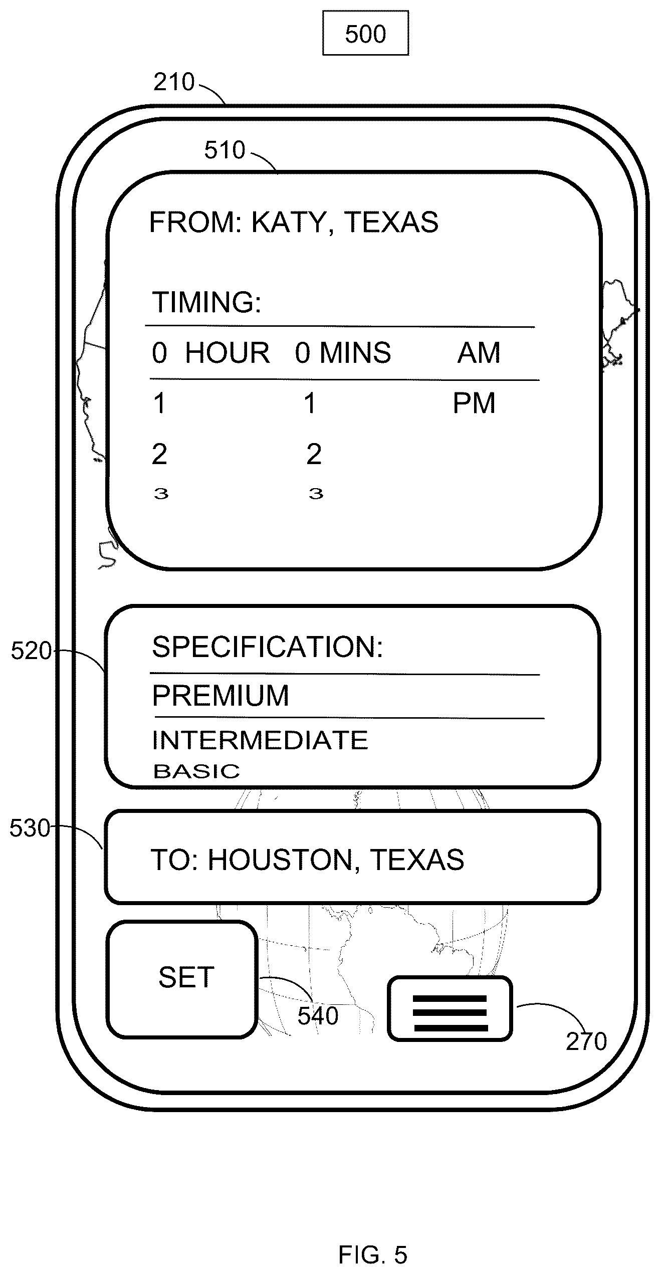 Patent US12106365 Figure 5 – Web browser and operating system portal and search portal with price time priority queues