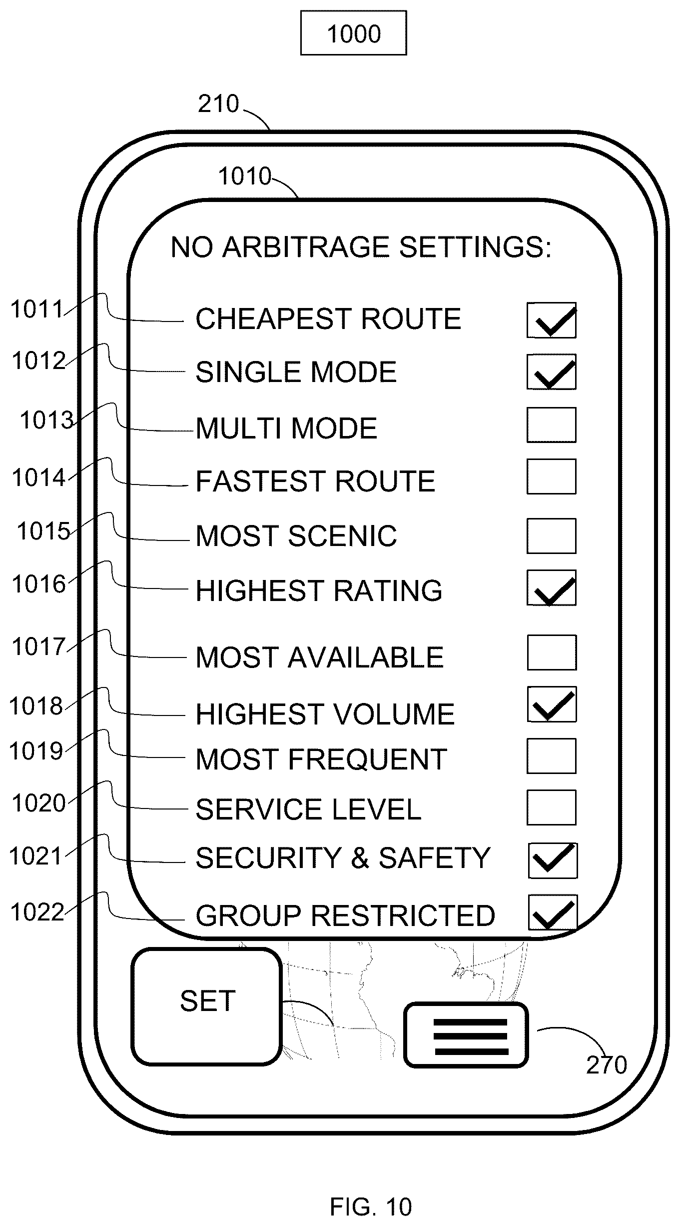 Patent US12106365 Figure 10 – Web browser and operating system portal and search portal with price time priority queues