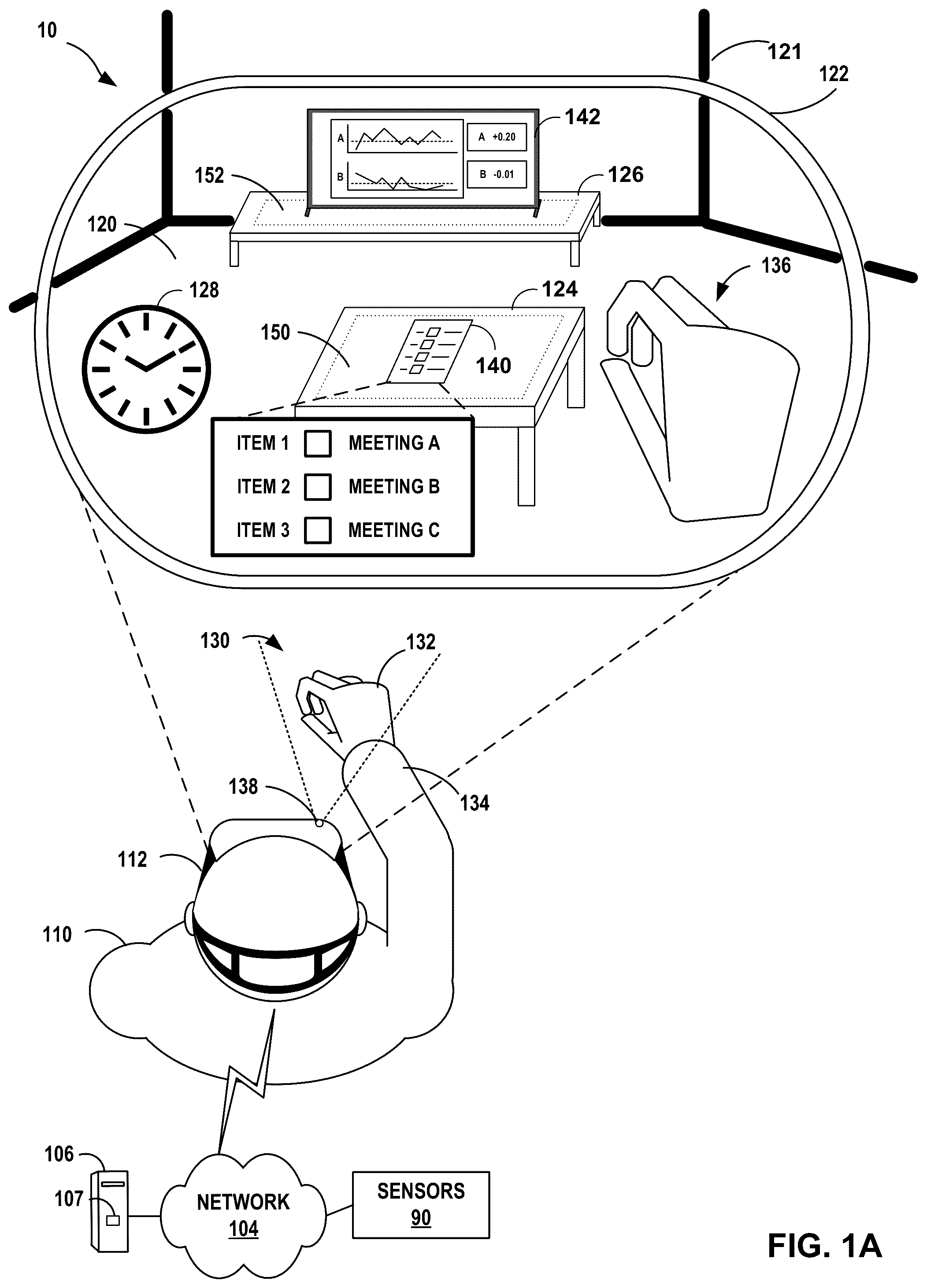 Patent US12106416 — Artificial reality system architecture for concurrent application execution and collaborative 3D scene rendering — Figure 1