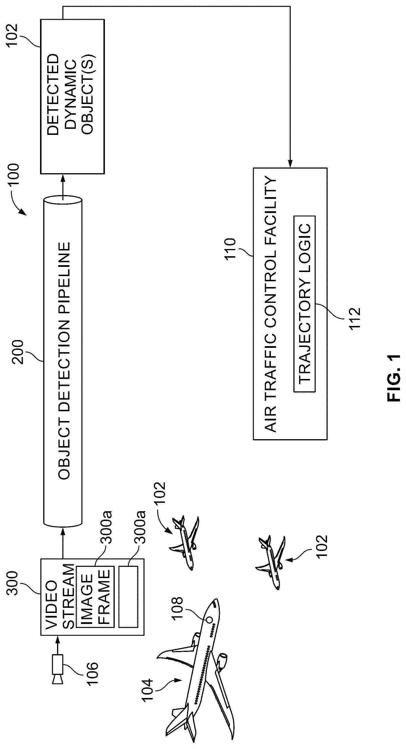 Patent US12106553 — Method and system for aerial object detection — Figure 1
