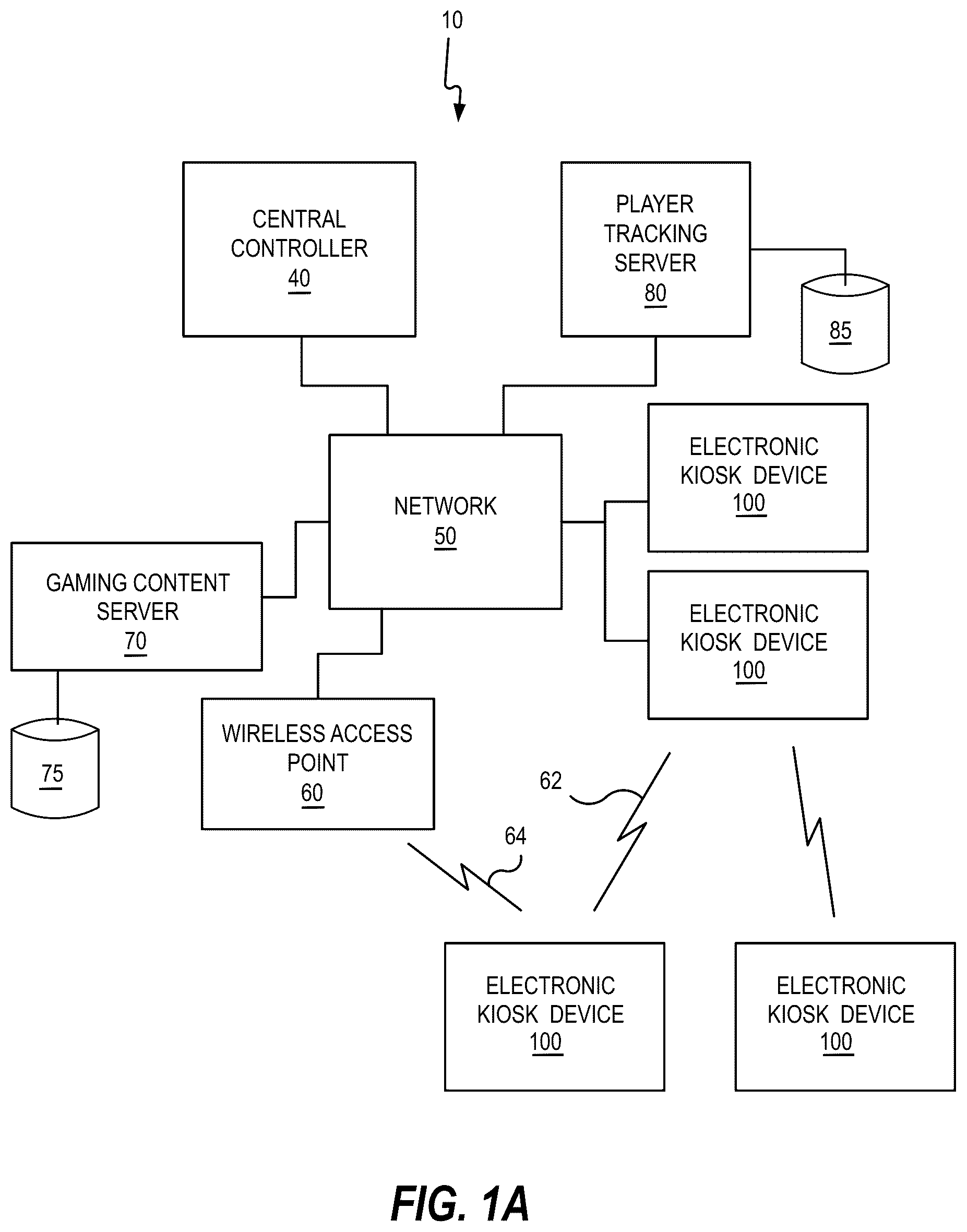 Patent US12106631 — Providing incentives for directing cashout funds to a cashless wallet account, and related systems, devices, and methods — Figure 1