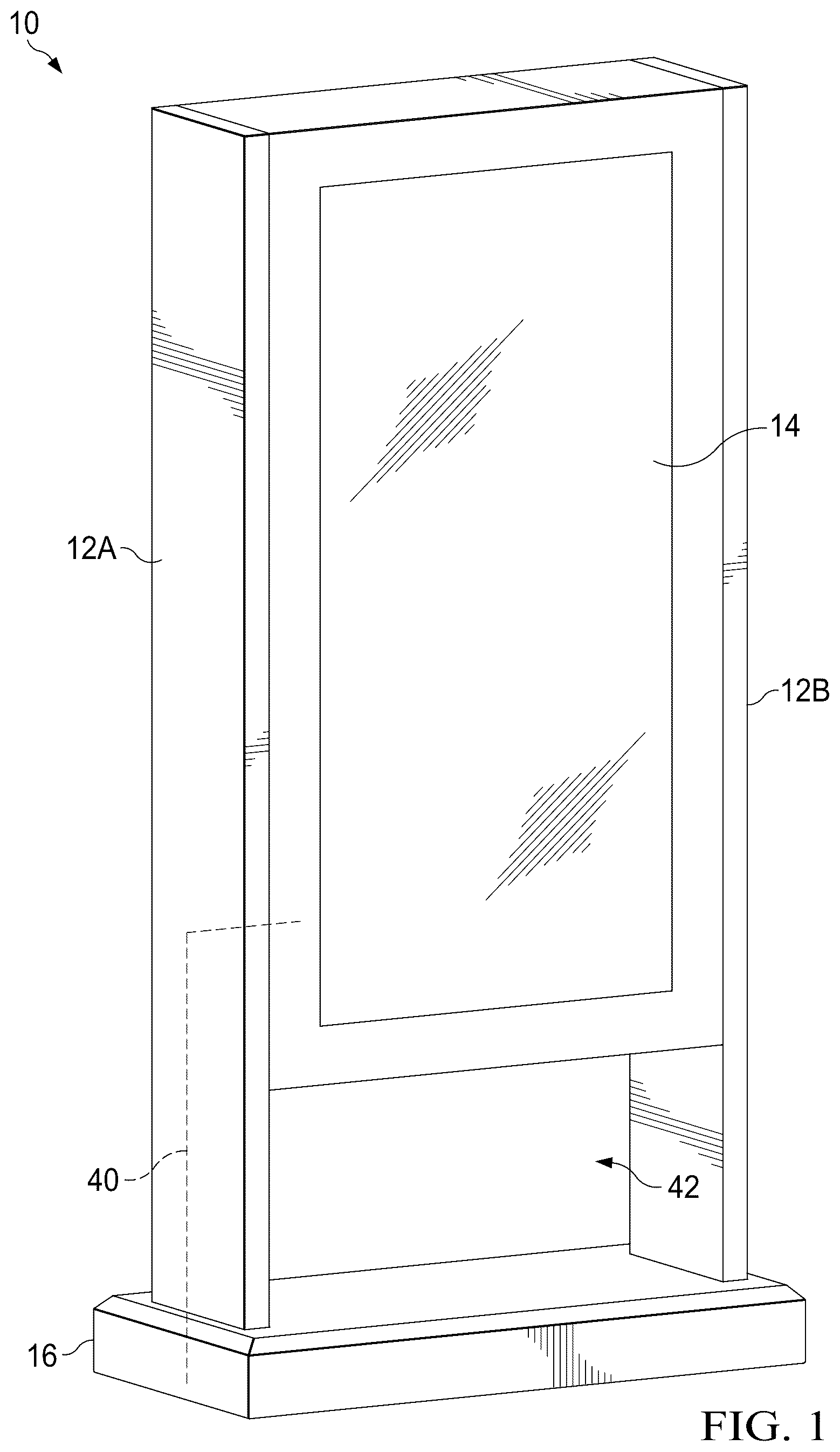 Patent US12106687 — Display assembly with unobstructed zone — Figure 1