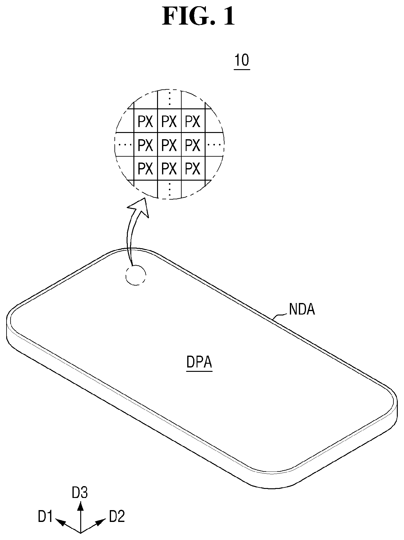 Patent US12106689 — Display device and test method thereof — Figure 1