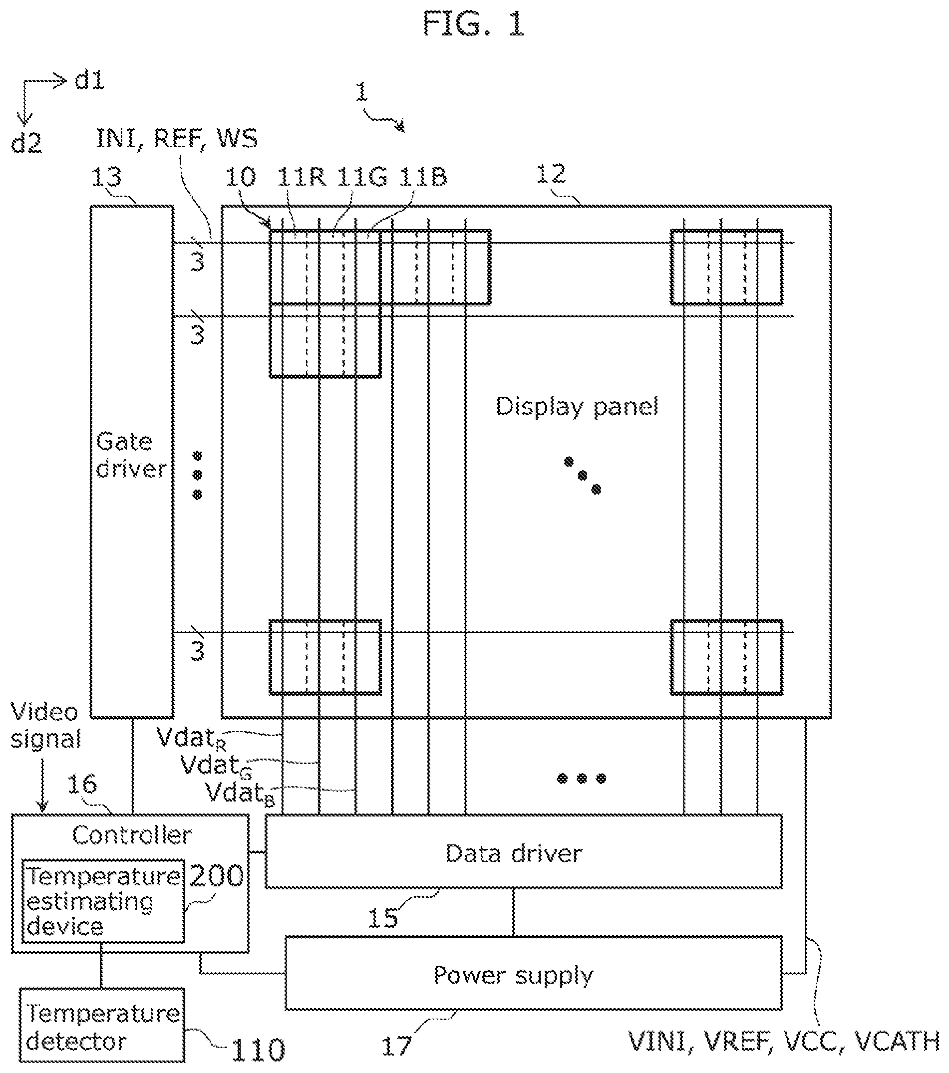 Patent US12106691 Figure 1 – Display device