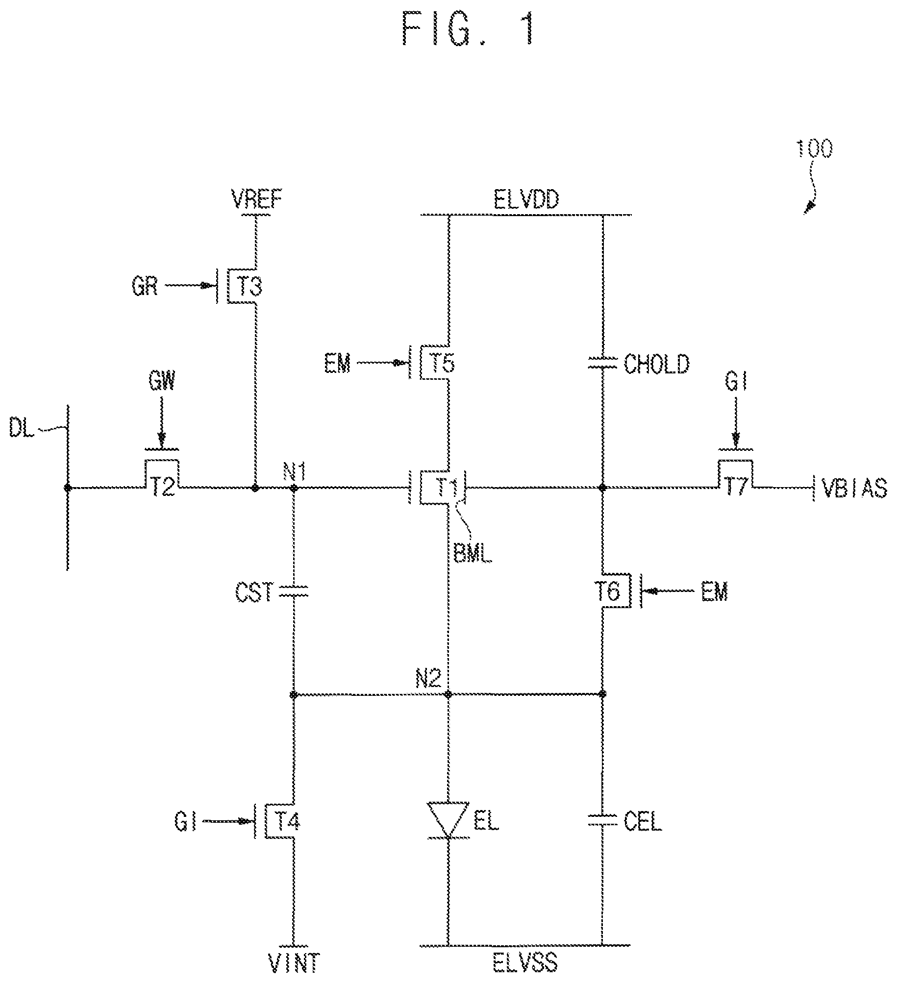 Patent US12106706 — Pixel of a display device, and display device — Figure 1