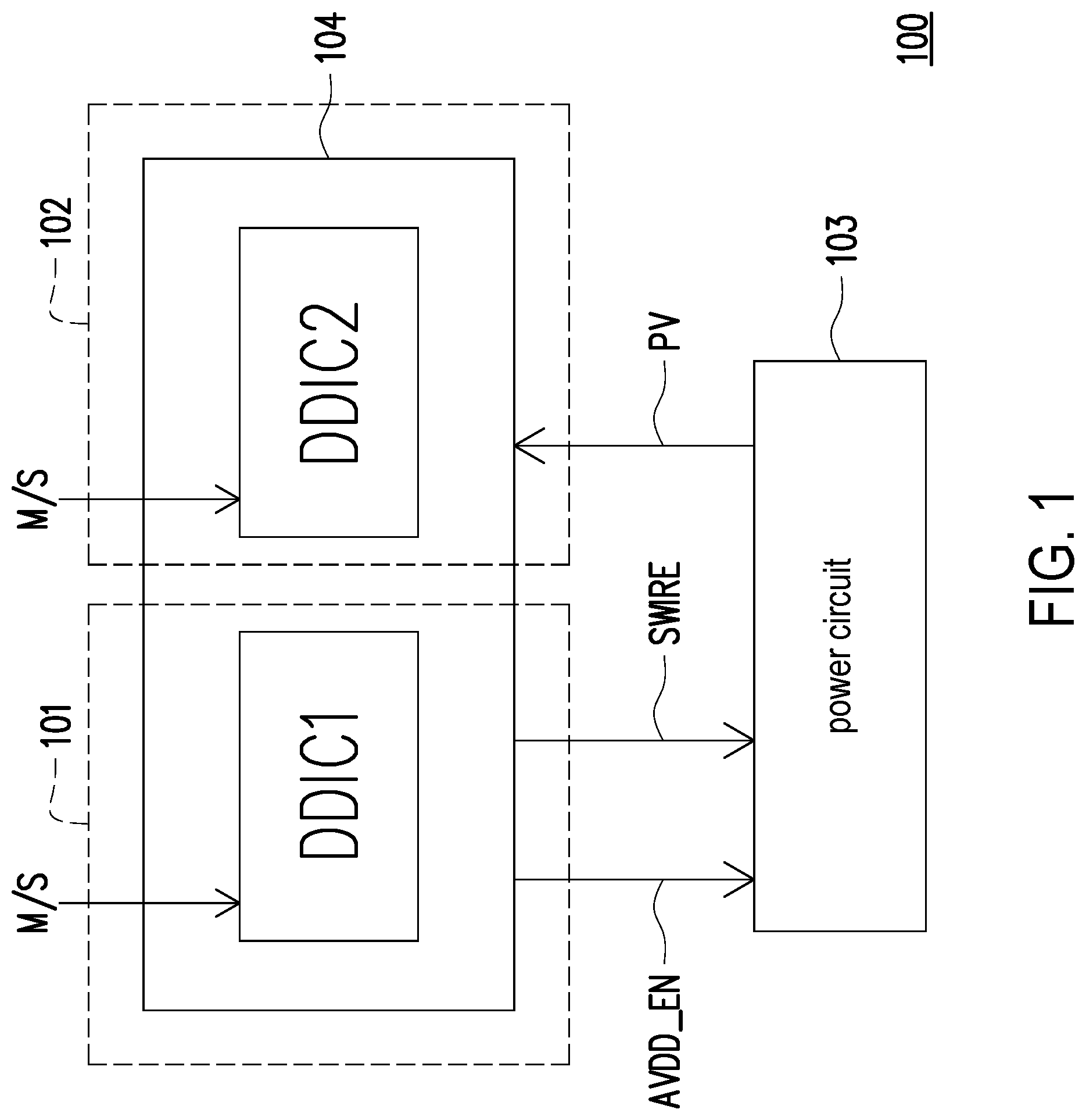 Patent US12106711 — Driving circuit and synchronization method thereof for multi-panel display device — Figure 1