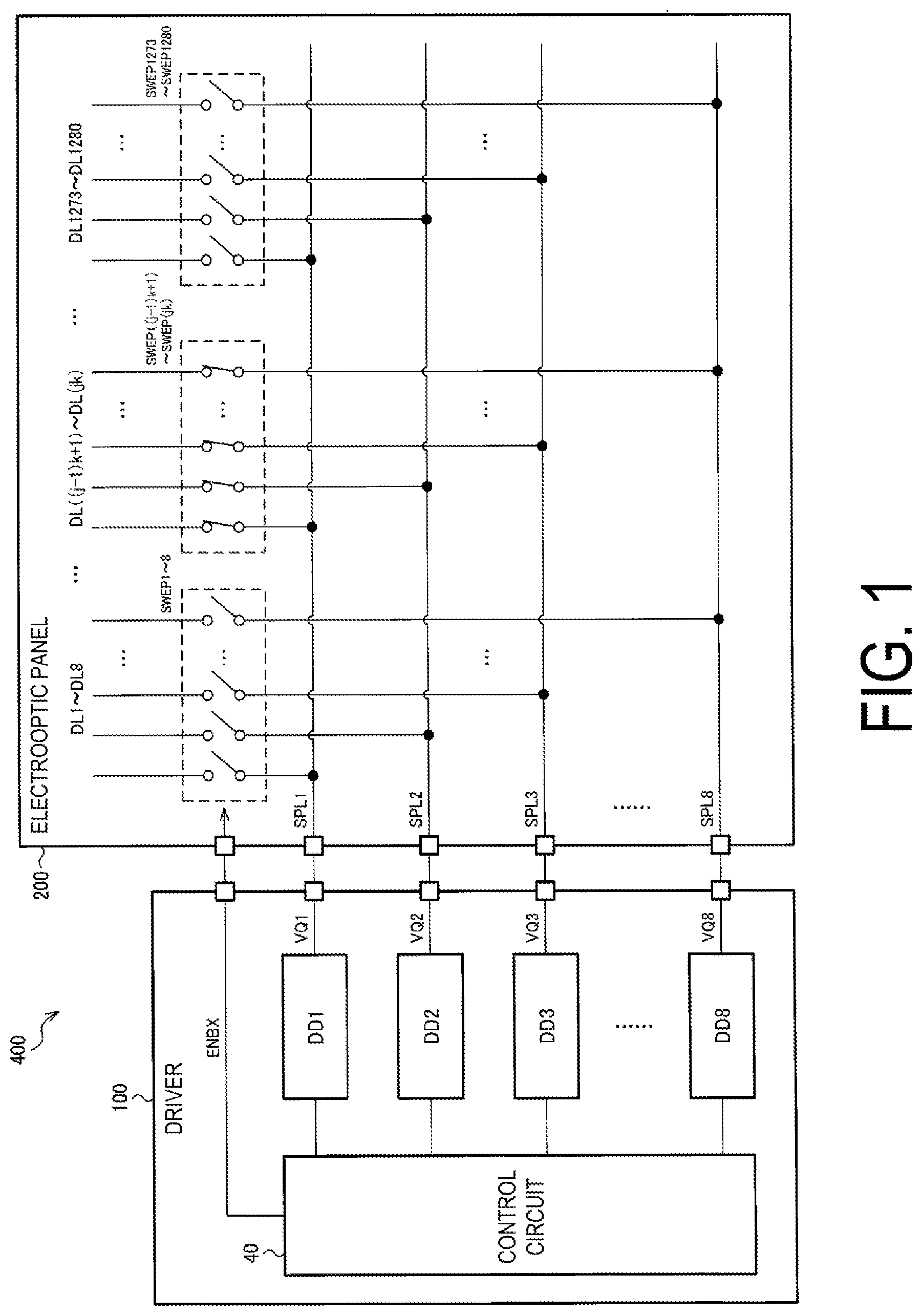 Patent US12106731 — Driver having variable capacitance capacitor, electro-optical device and electronic apparatus — Figure 1