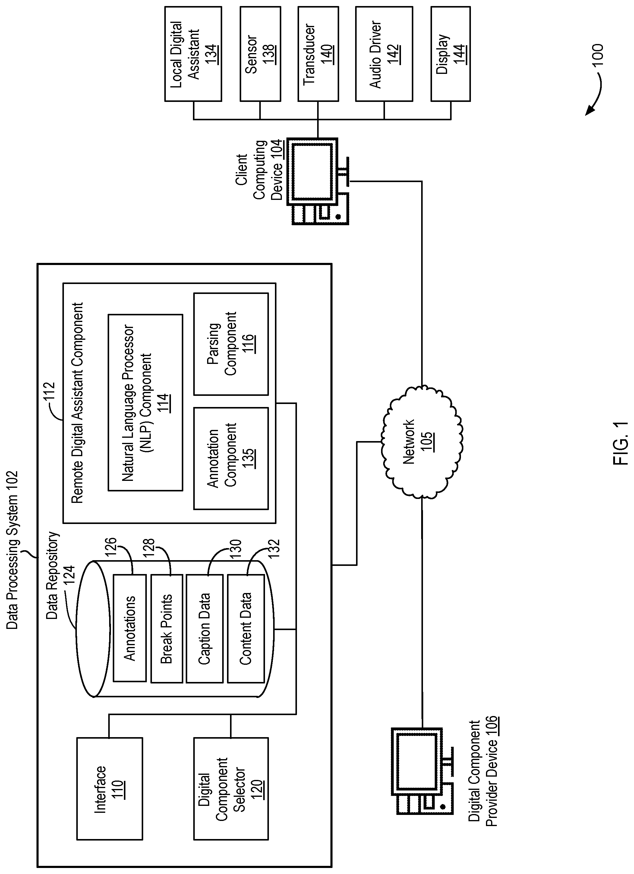 Patent US12106750 — Multi-modal interface in a voice-activated network — Figure 1