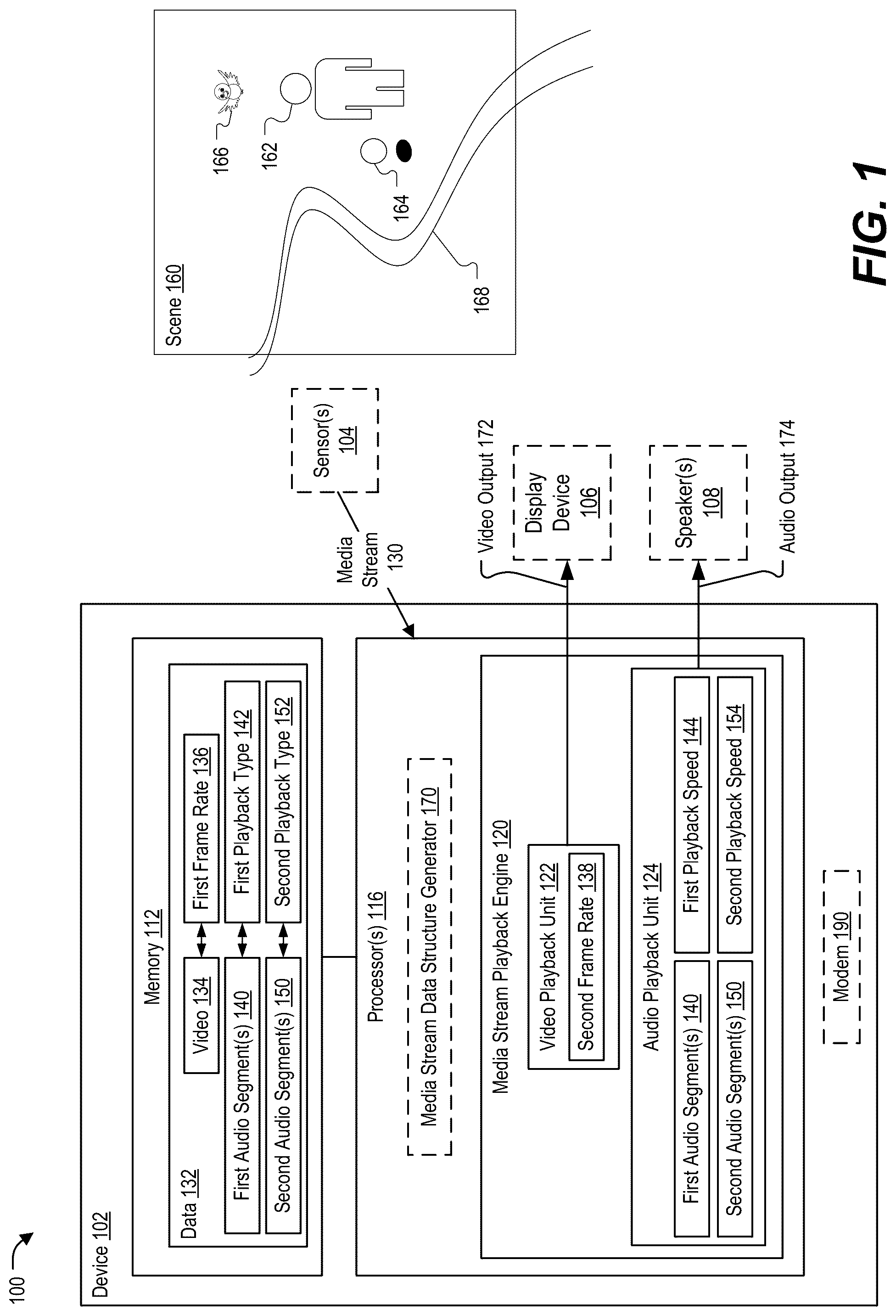 Patent US12106776 Figure 1 – Coordination of slow motion video with audio