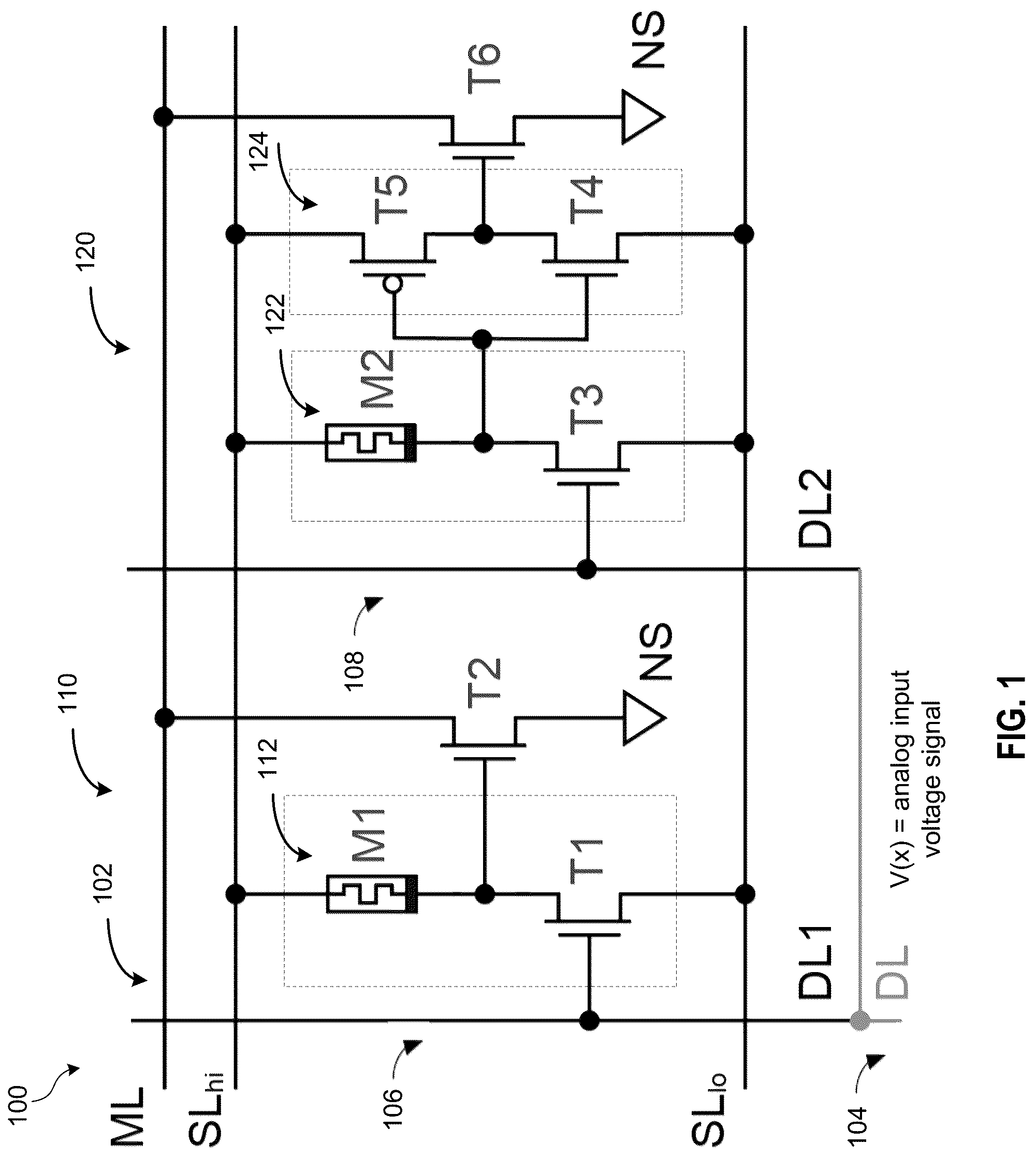Patent US12106805 — Increased precision analog content addressable memories — Figure 1