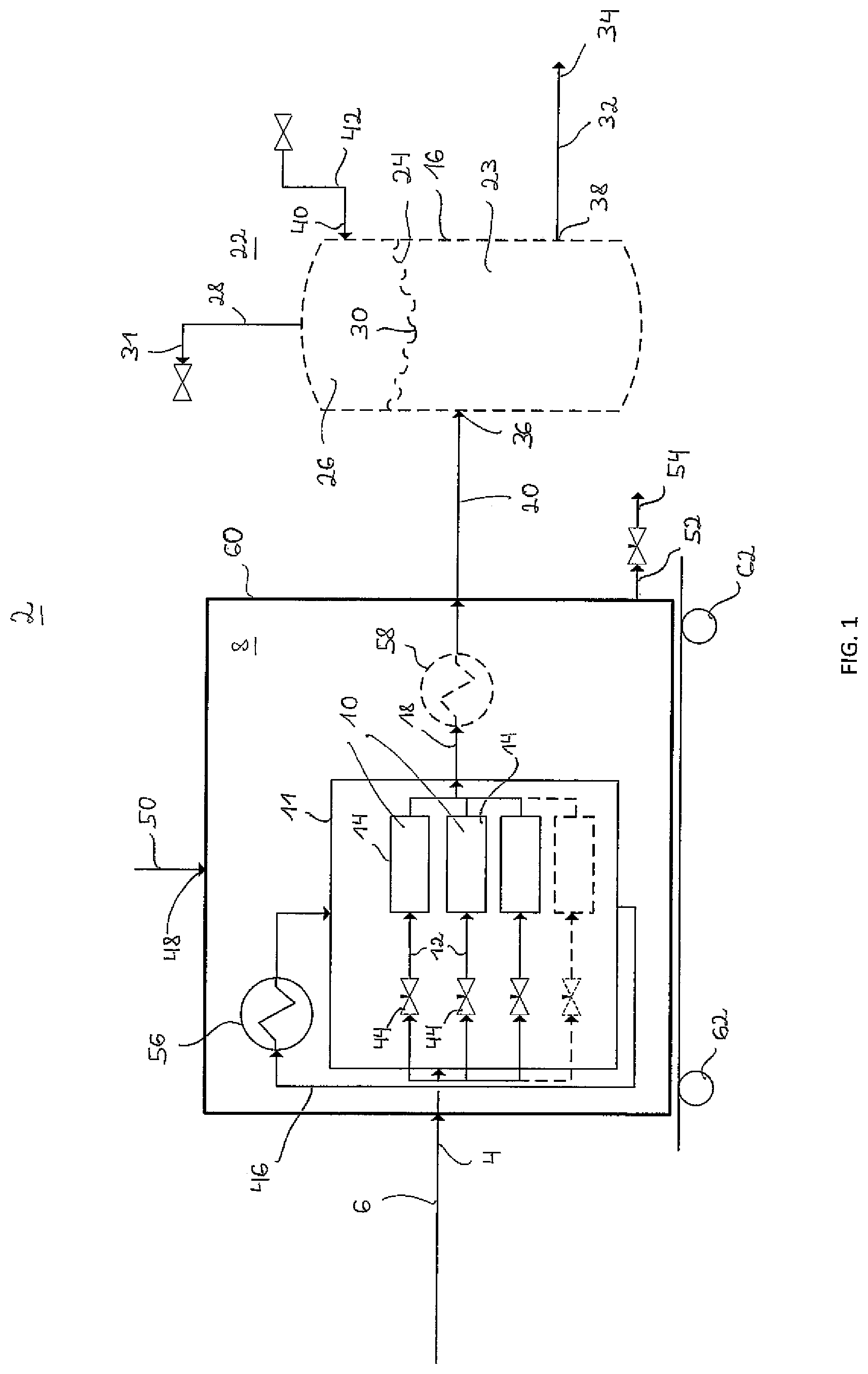 Patent US12106863 — Degasification system for a nuclear power plant and method for degassing a flow of reactor coolant — Figure 1